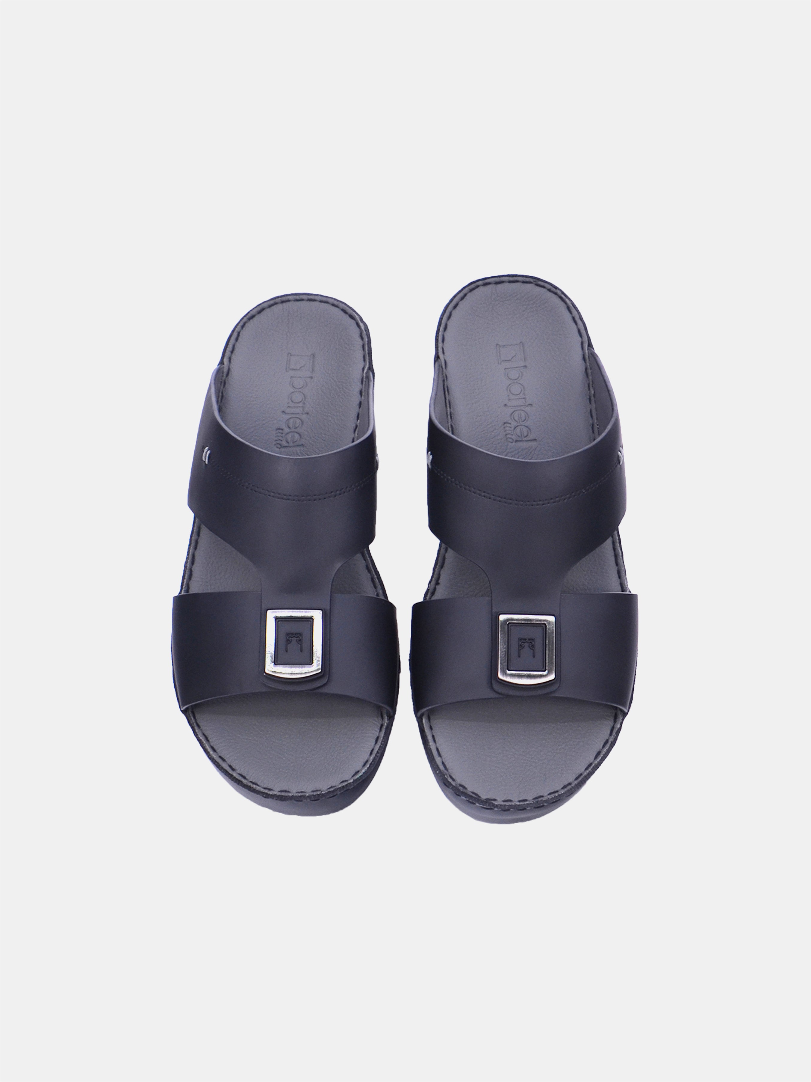 Barjeel Uno BS36 Men's Arabic Sandals #color_Black