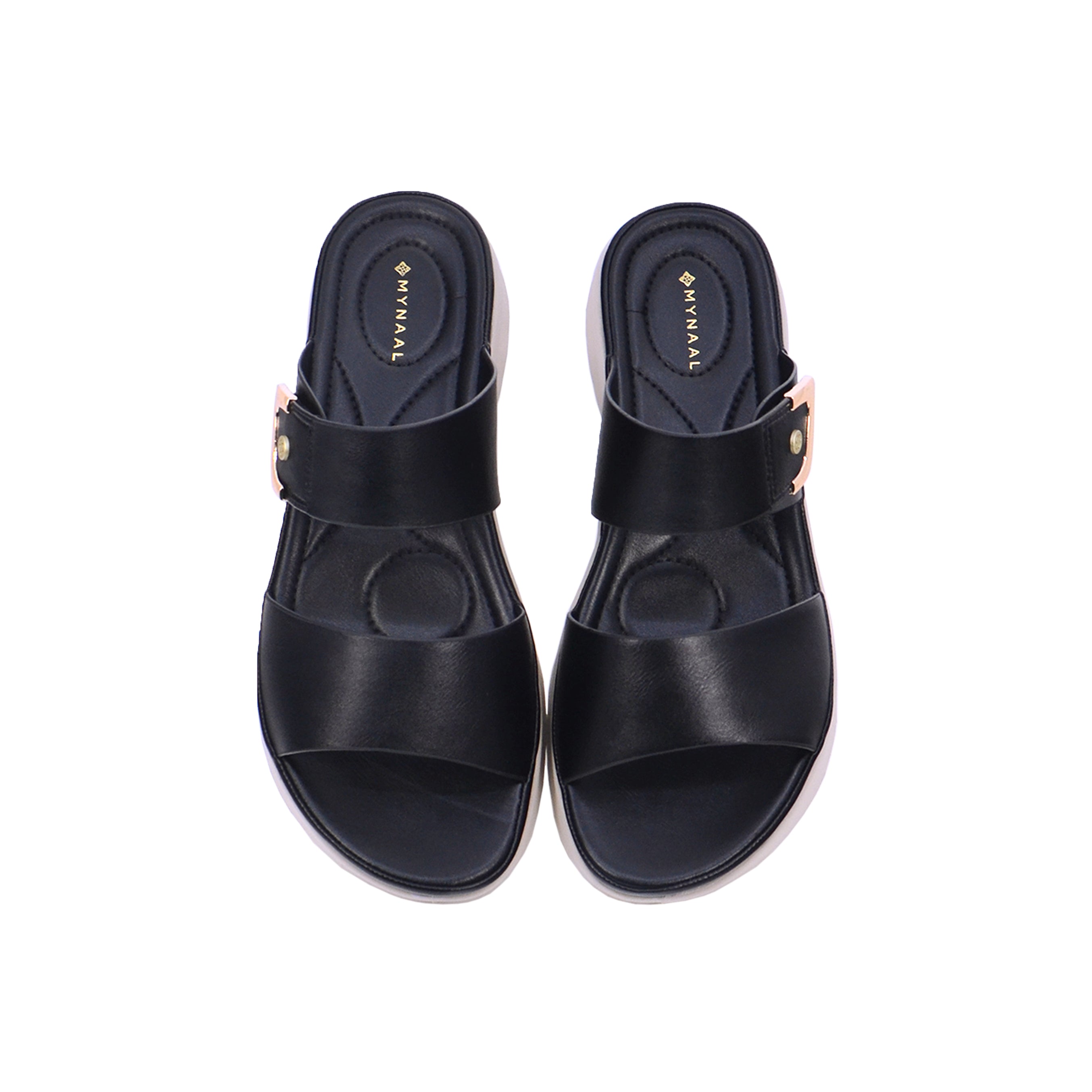 Mynaal 414Rj66E Women's Flat Sandal #color_Black