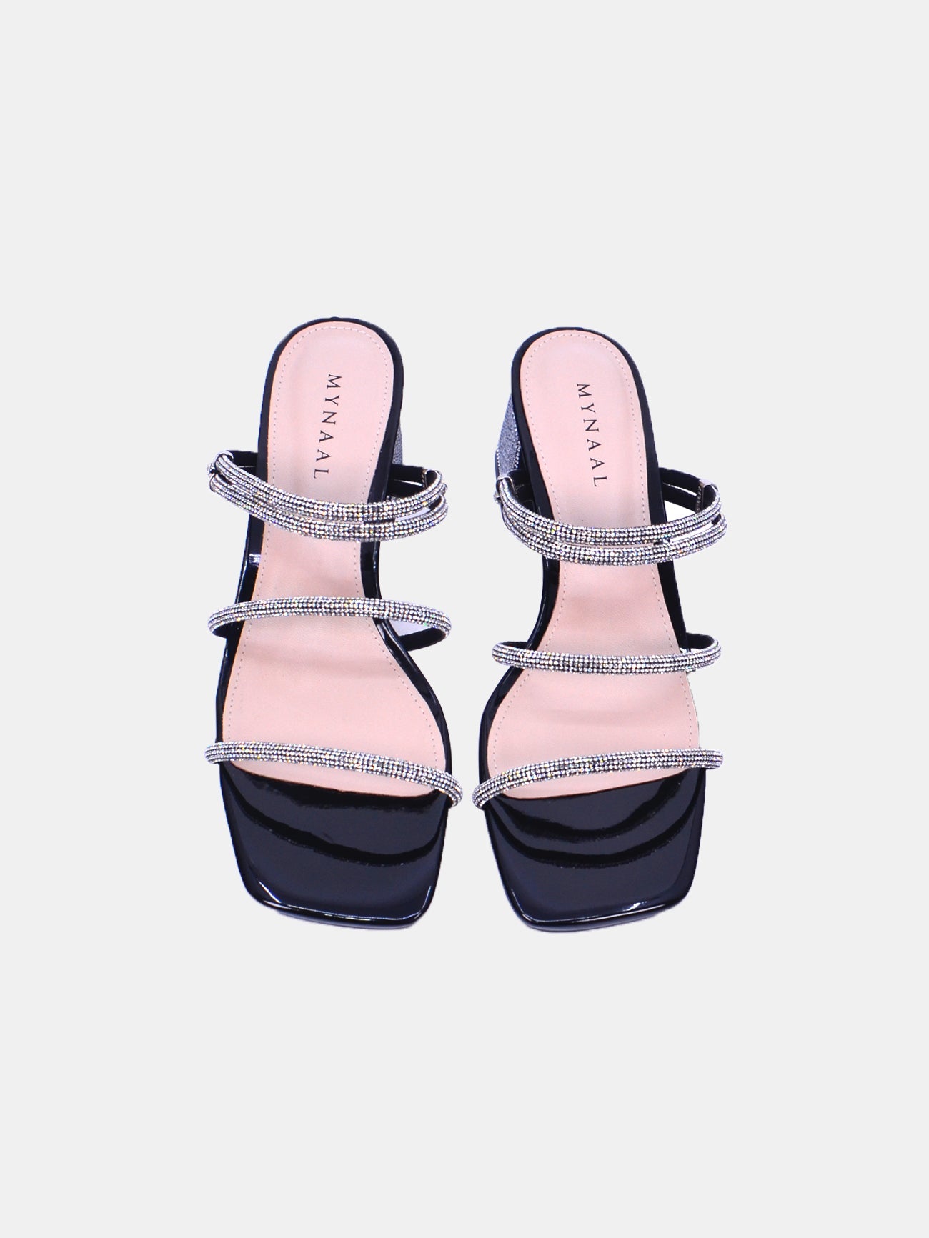 Mynaal Prismi Women's Block Heel Sandals #color_Black