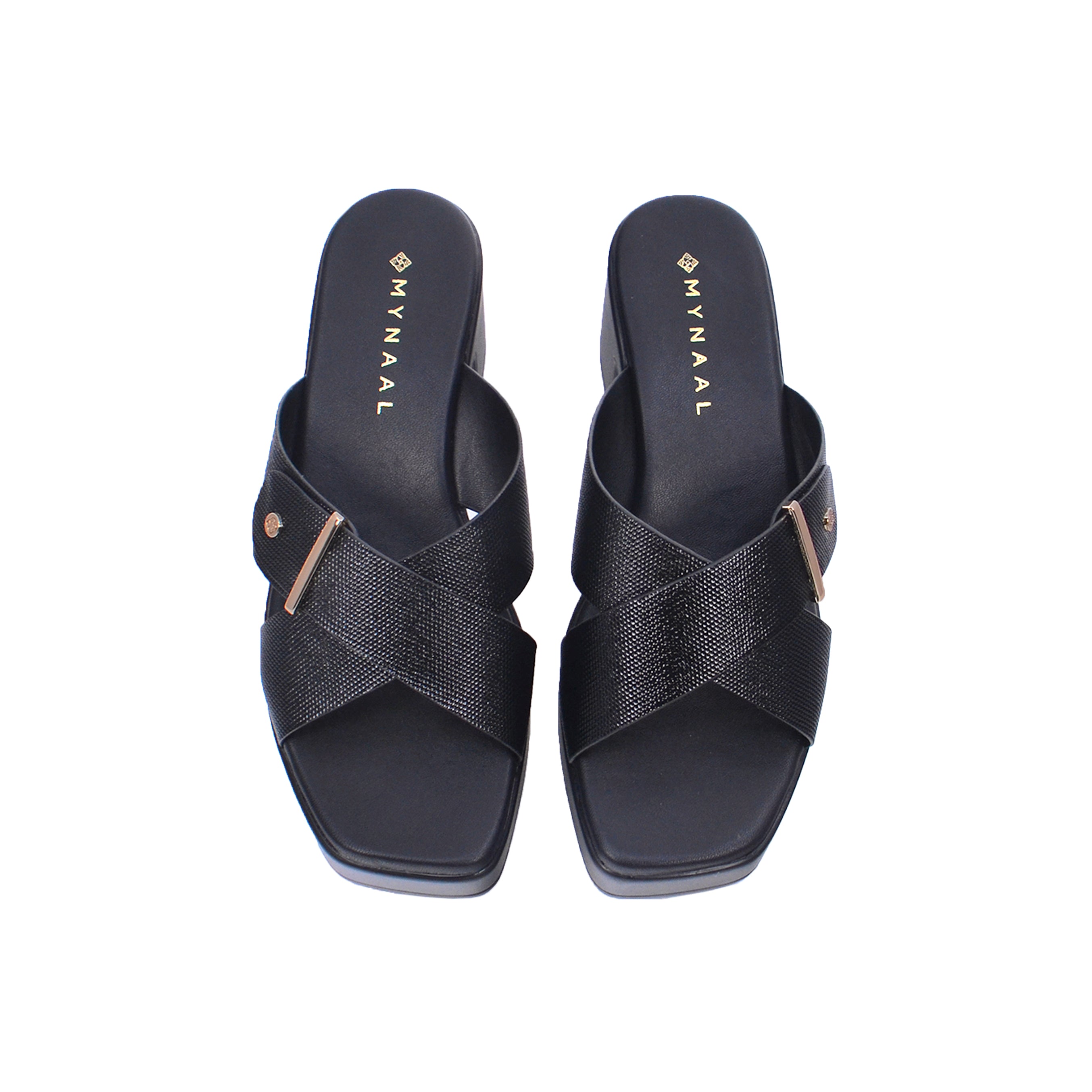 Mynaal 414Rj60J Women's Block-Heel Sandal #color_Black