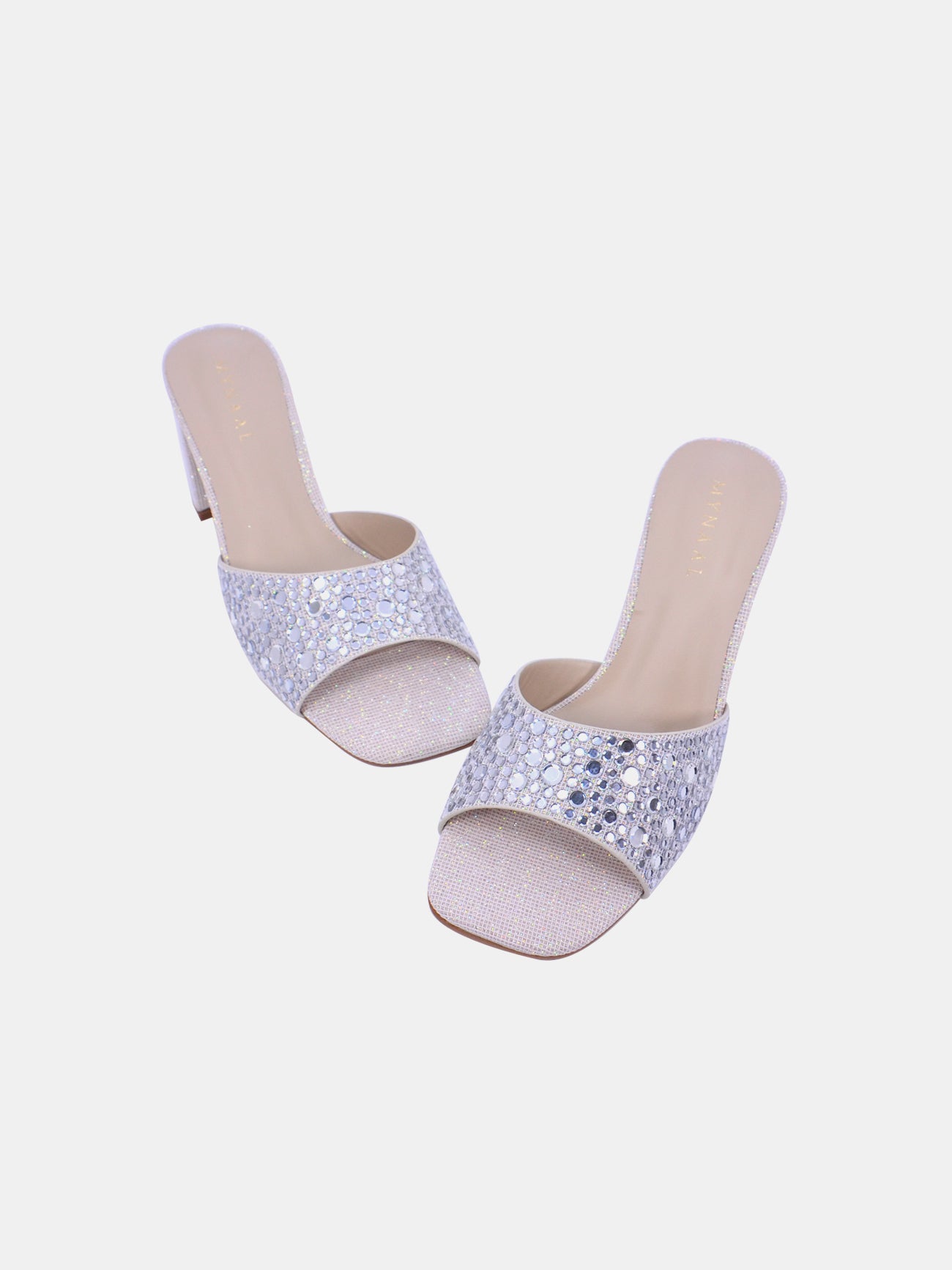 Mynaal Elixo Women's Block Heel Sandals #color_Beige