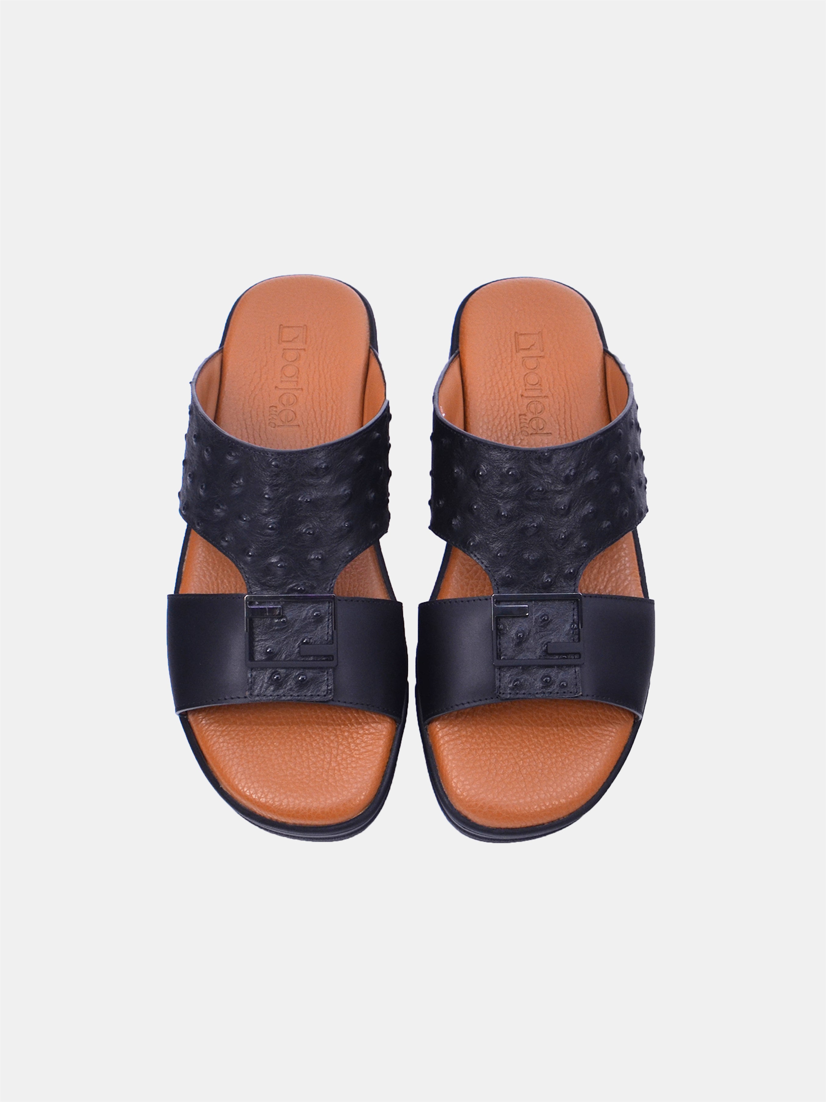 Barjeel Uno MSA132 Men Arabic Sandals #color_Black