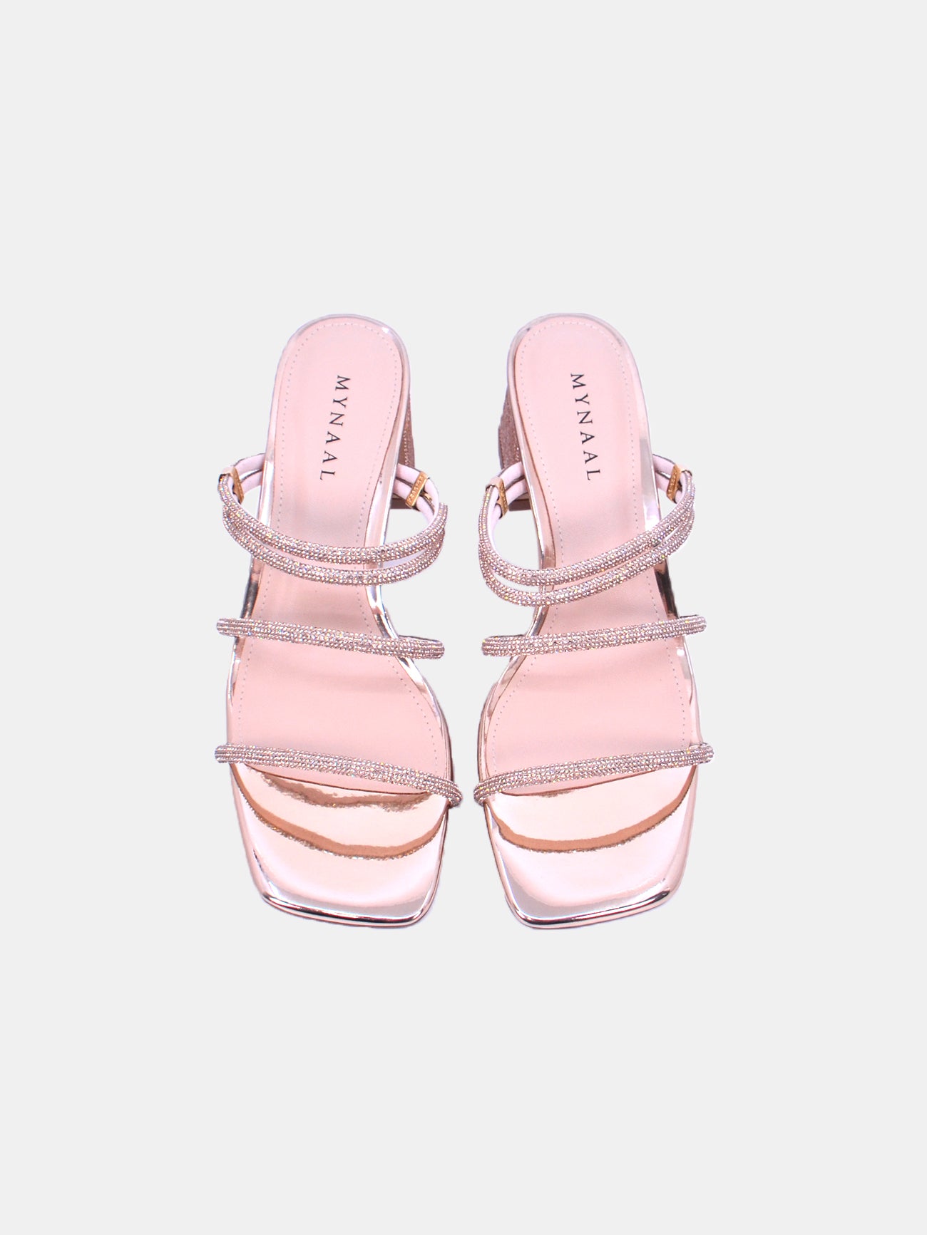 Mynaal Prismi Women's Block Heel Sandals #color_Gold