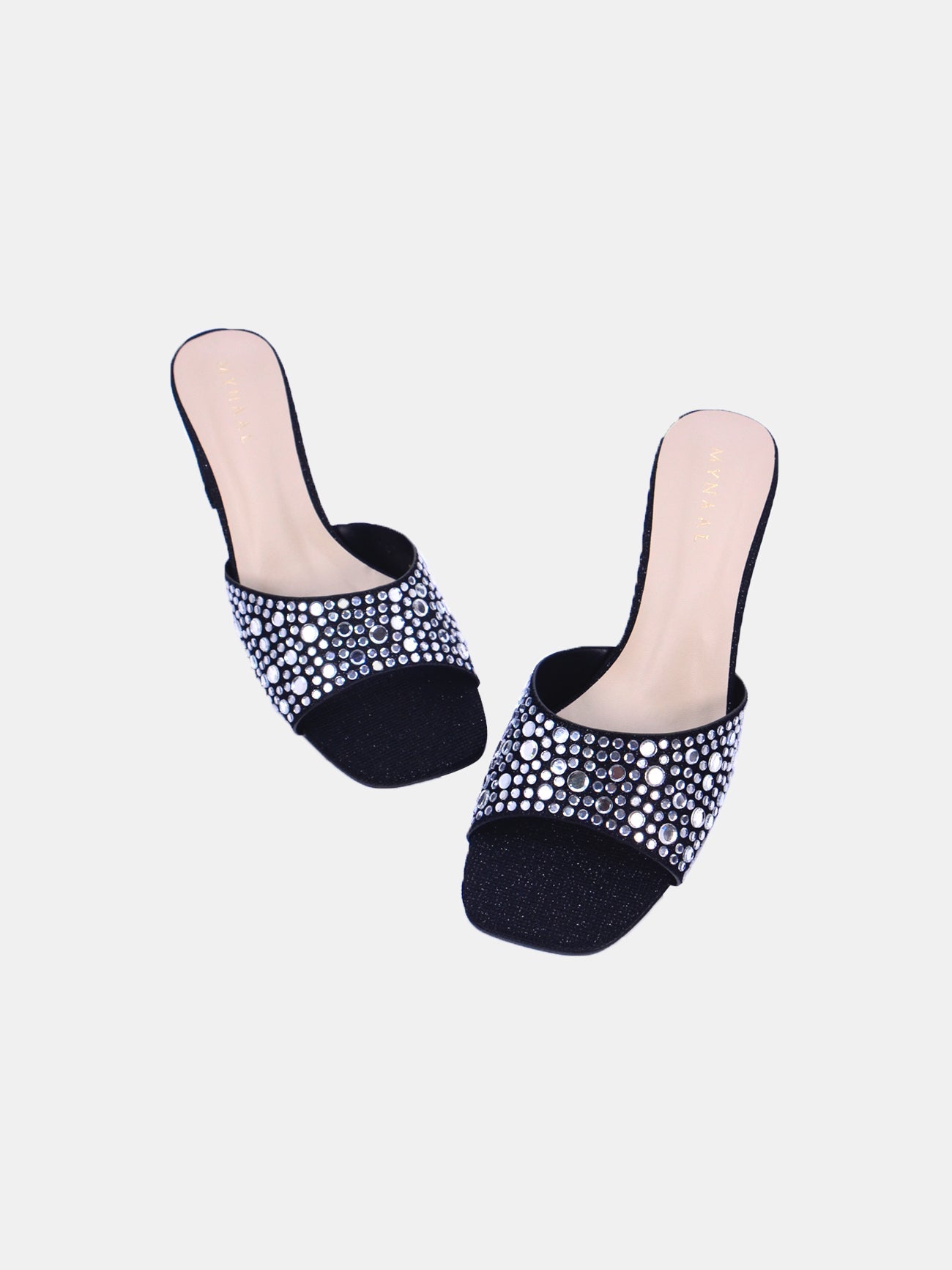 Mynaal Elixo Women's Block Heel Sandals #color_Black