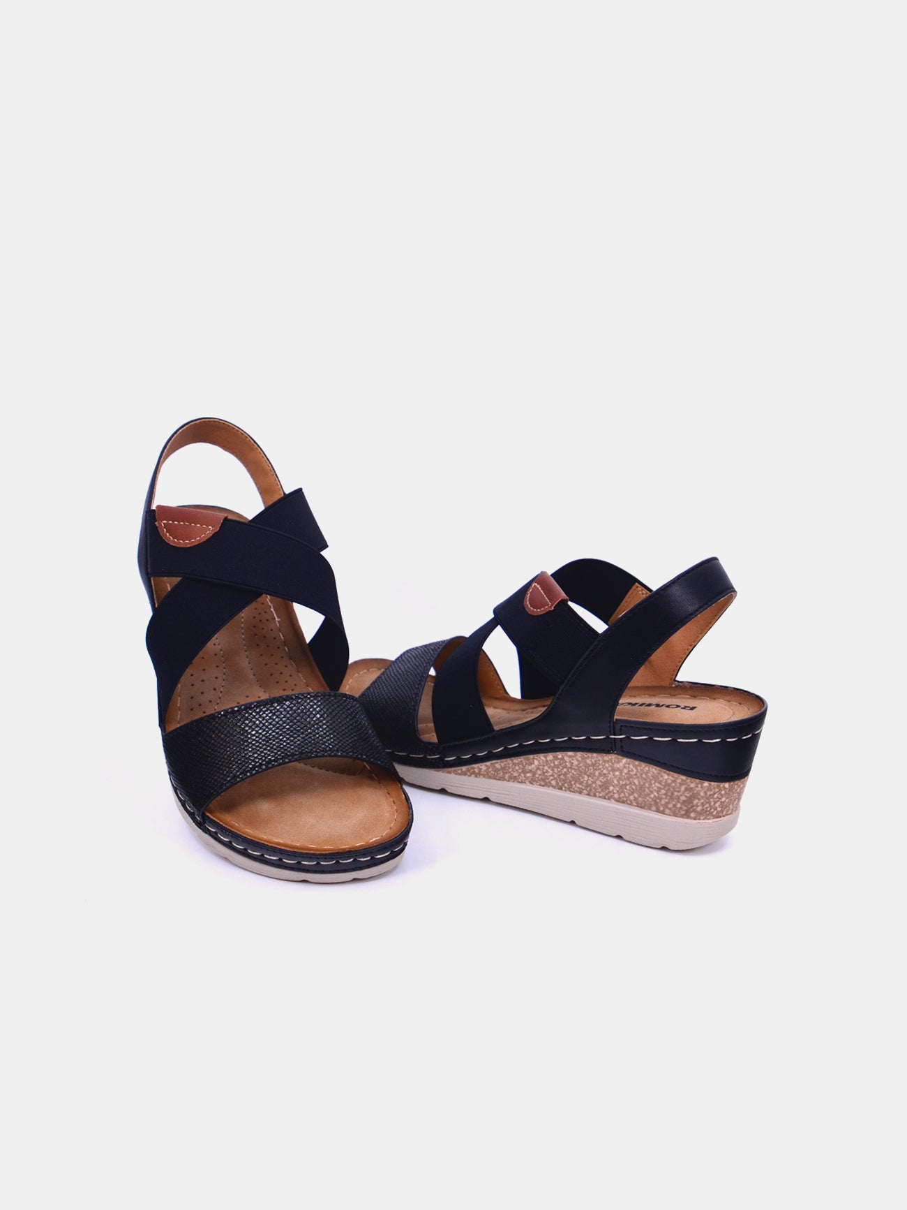 Romika 36601-AR638 Wedge Sandals #color_Black