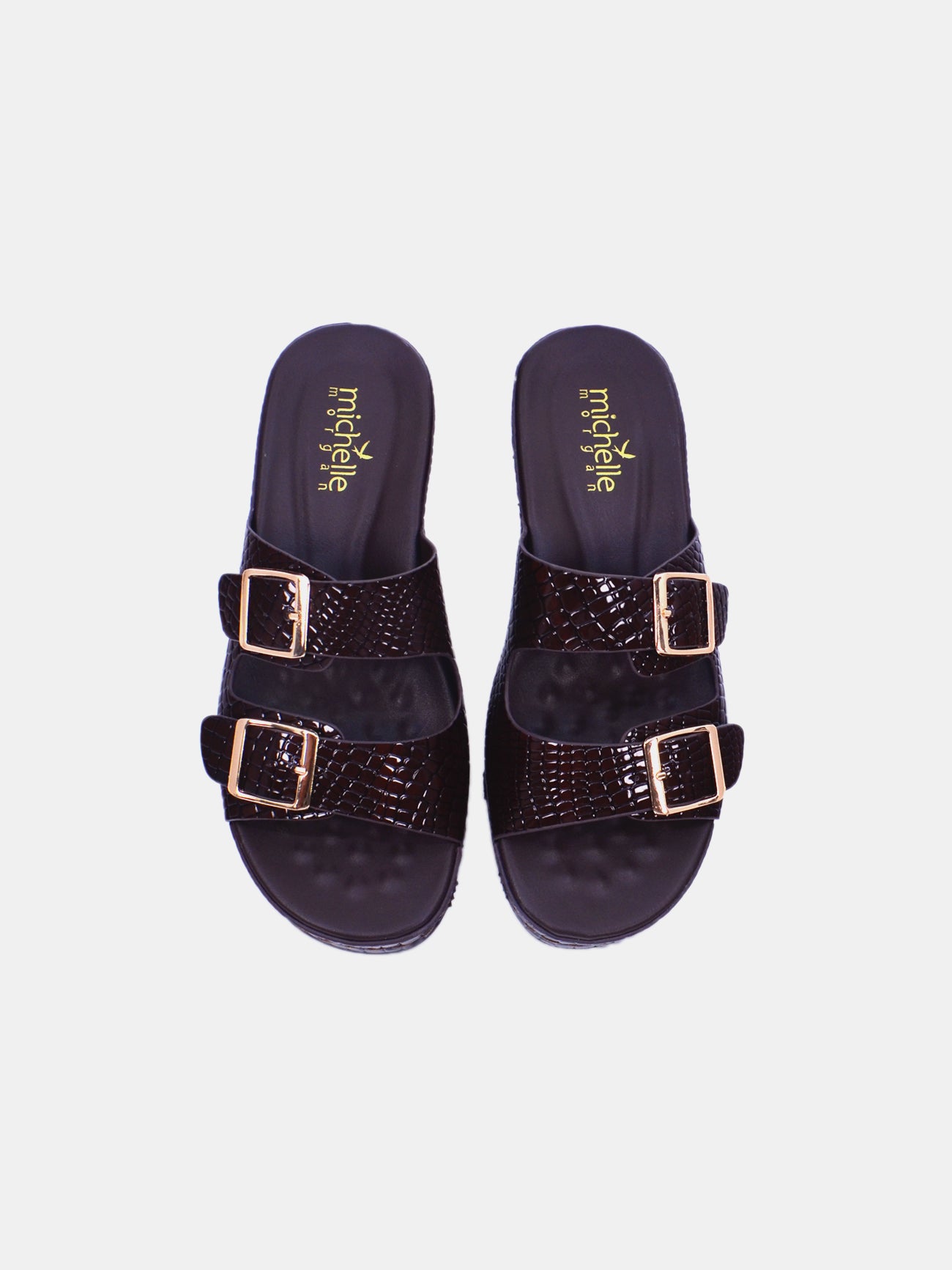 Michelle Morgan 314F7803 Women's Wedge Sandals #color_Brown