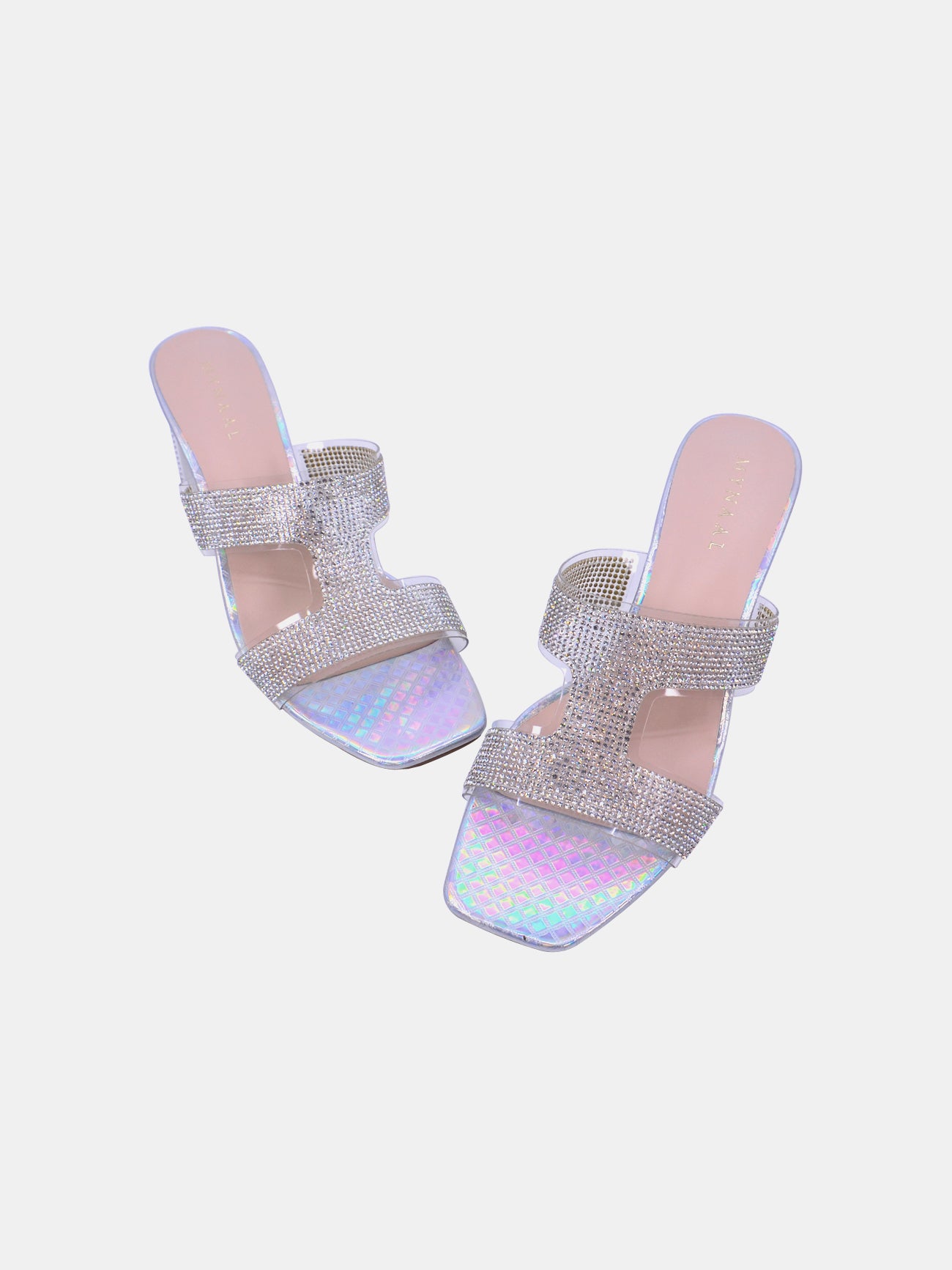 Mynaal Veda Women's Block Heel Sandals #color_Silver