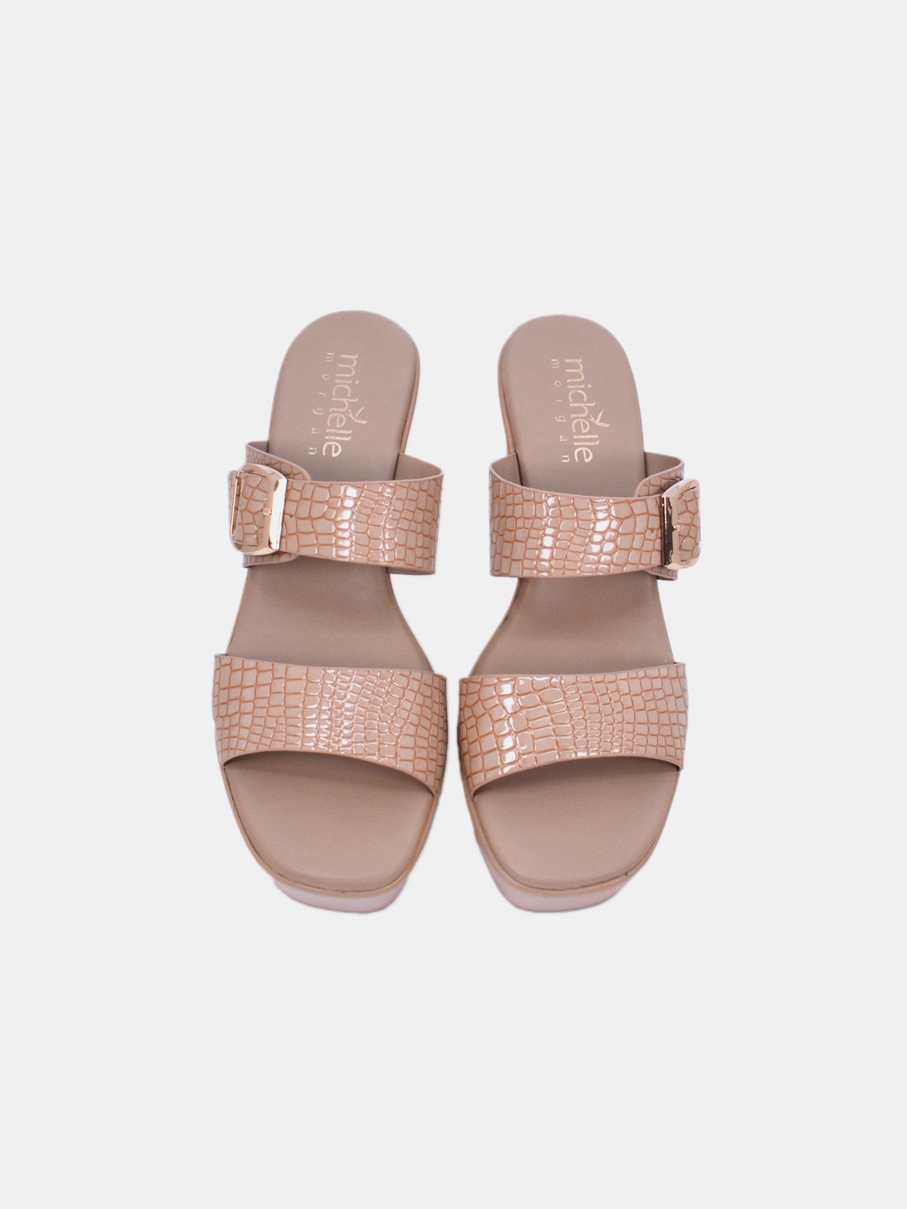 Michelle Morgan 114RJ857 Women's Heeled Sandals #color_Beige