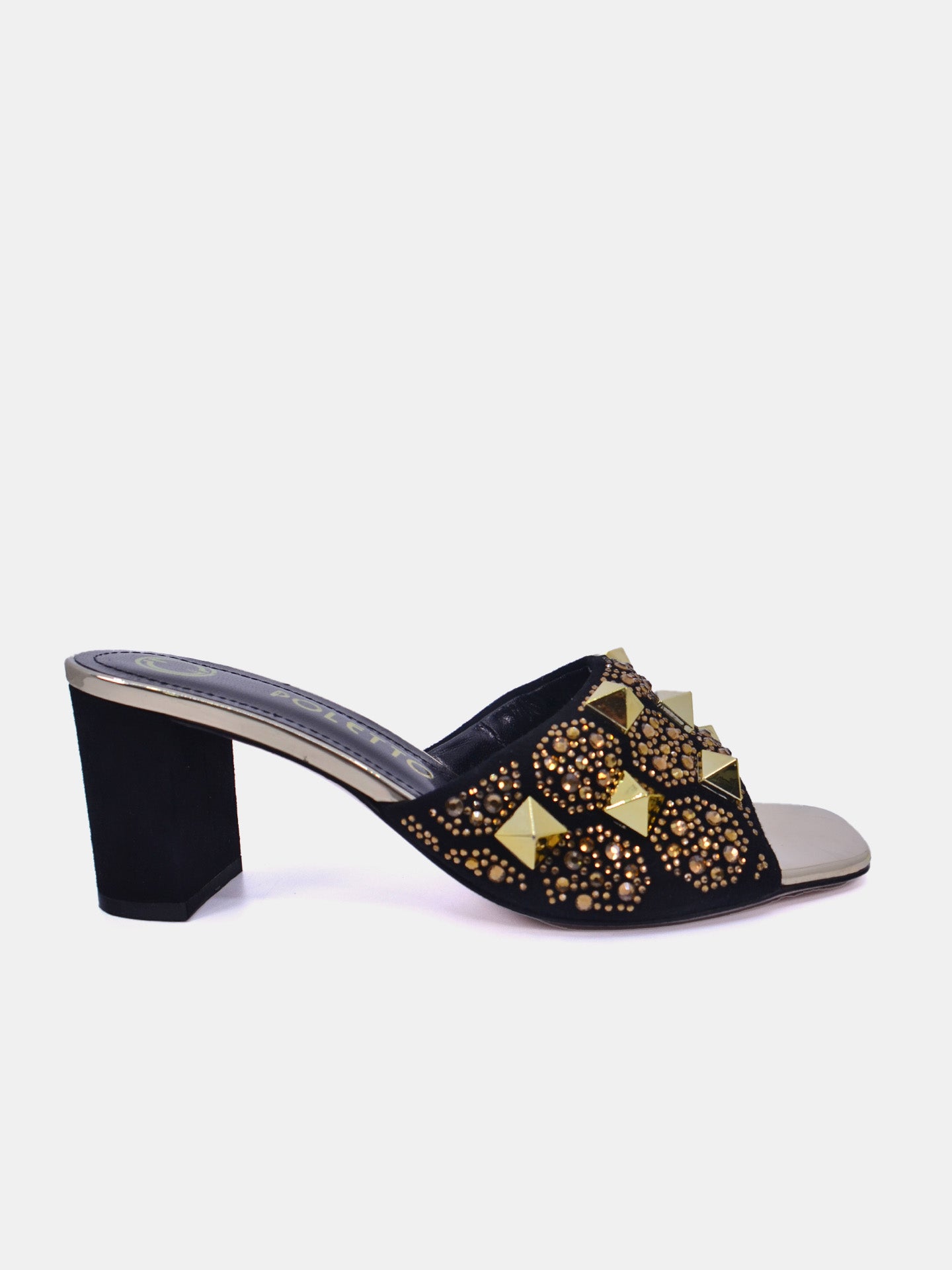 Poletto 4183189 Women's Heeled Sandals #color_Black