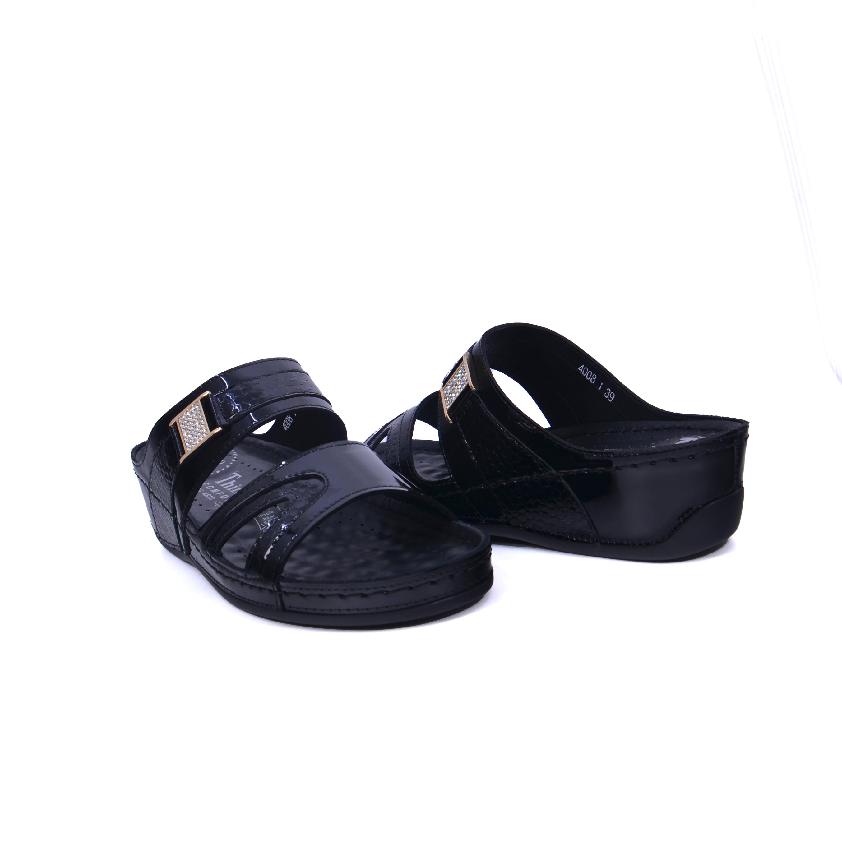 Think 4008-1 Women's Sandals #color_Black