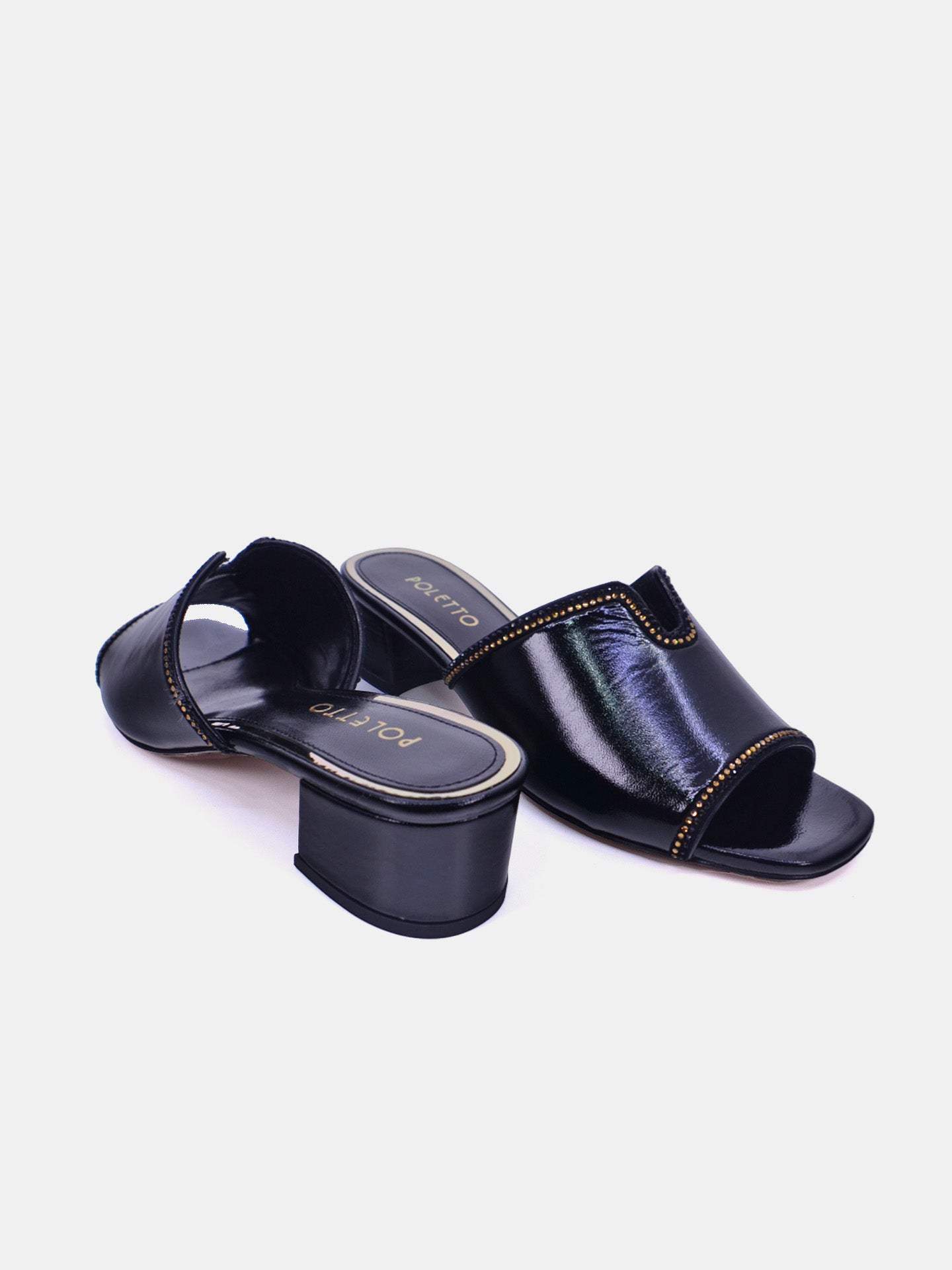 Poletto 54410 Women's Heeled Sandals #color_Black
