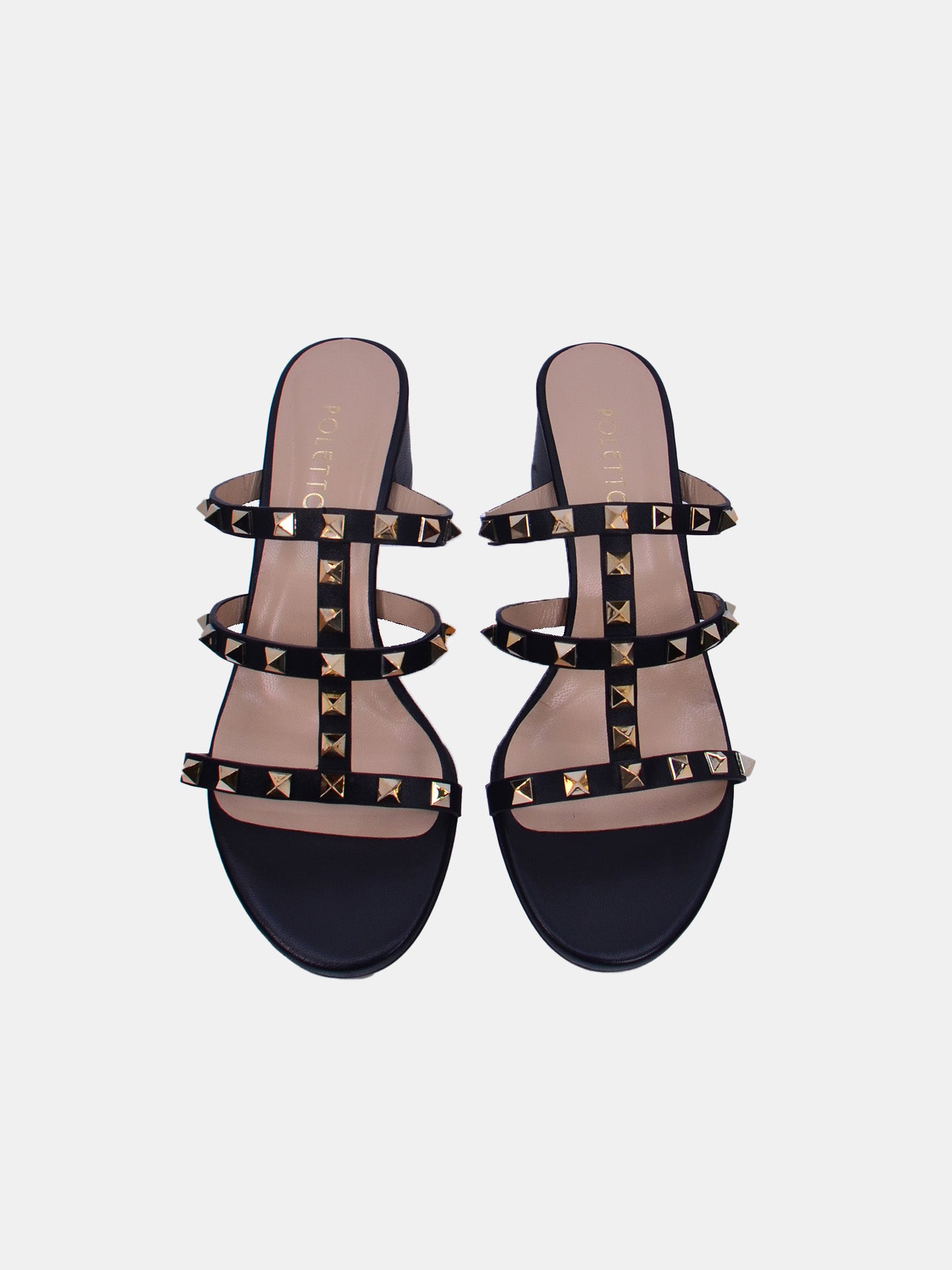 Poletto 16984 Women's Heeled Sandals #color_Black