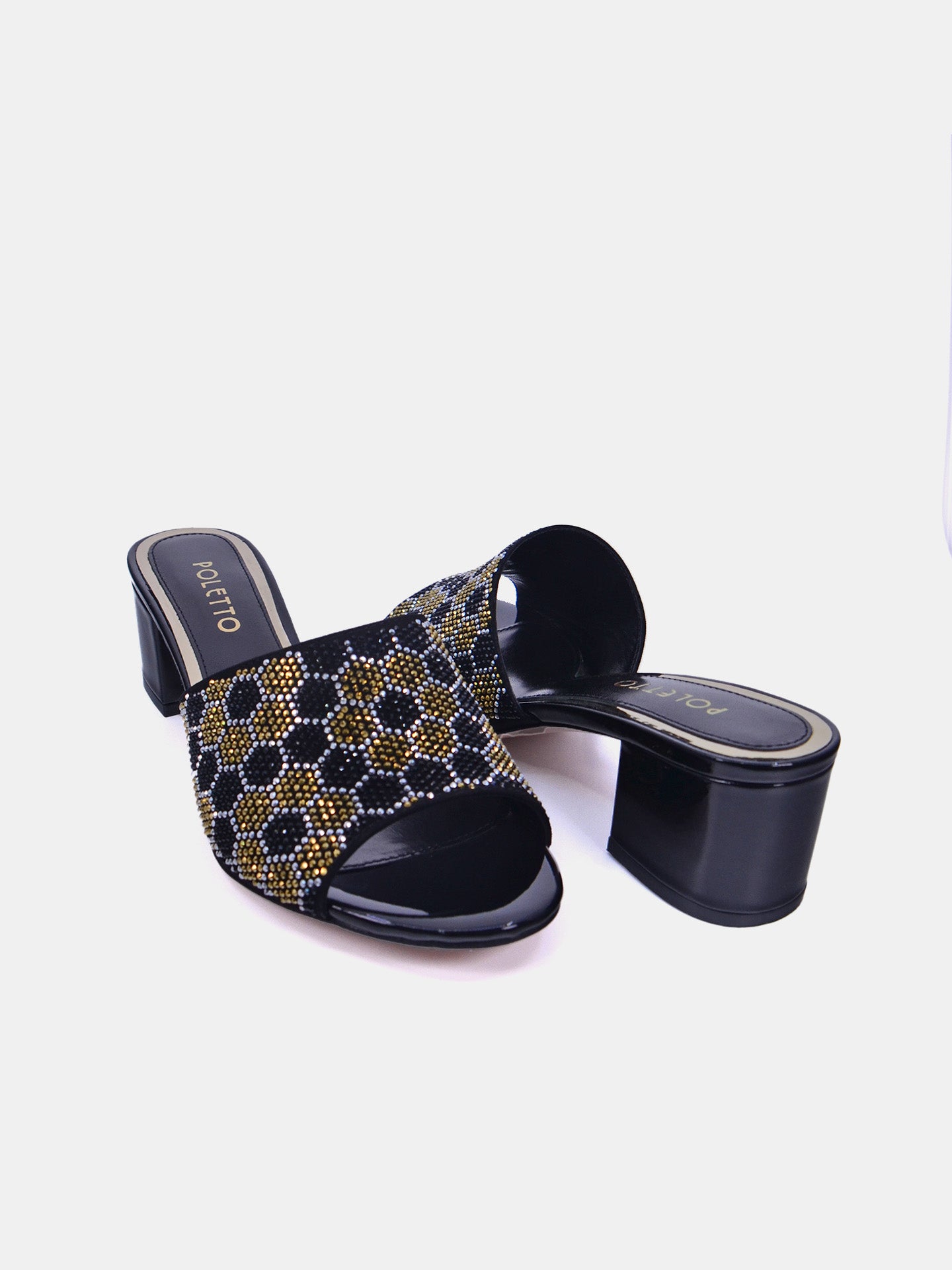 Poletto 169157 Women's Heeled Sandals #color_Black