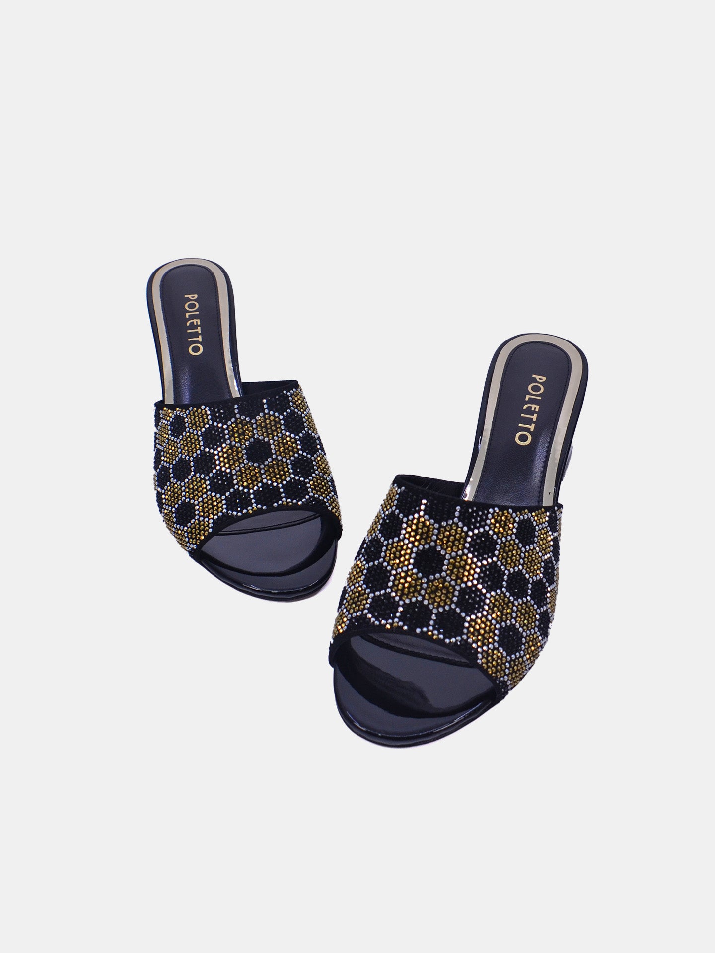 Poletto 169157 Women's Heeled Sandals #color_Black