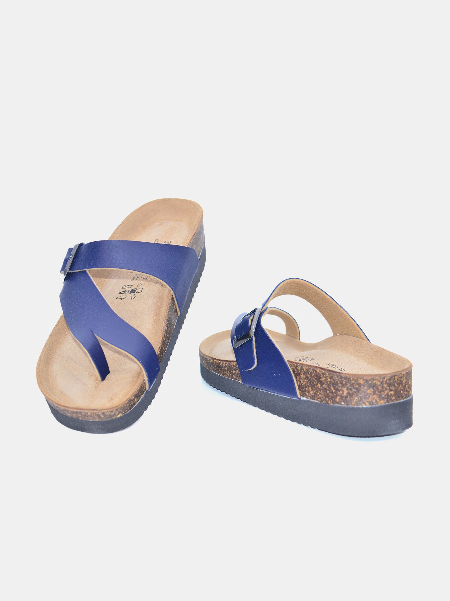 Biochic Women's Finger Type Mid Heel Sandals #color_Blue