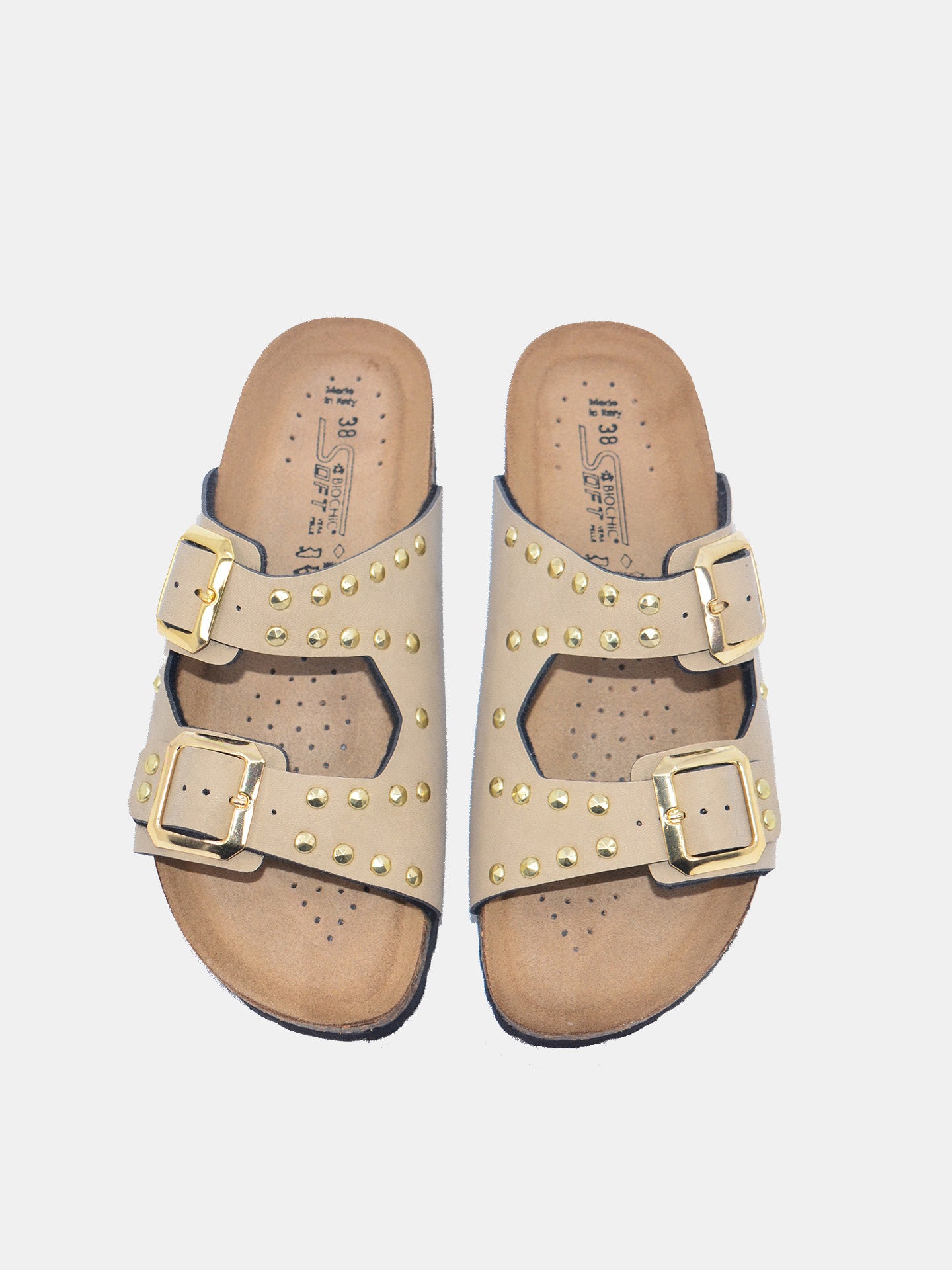 Biochic Women's Arizona Studs Sandals #color_Beige