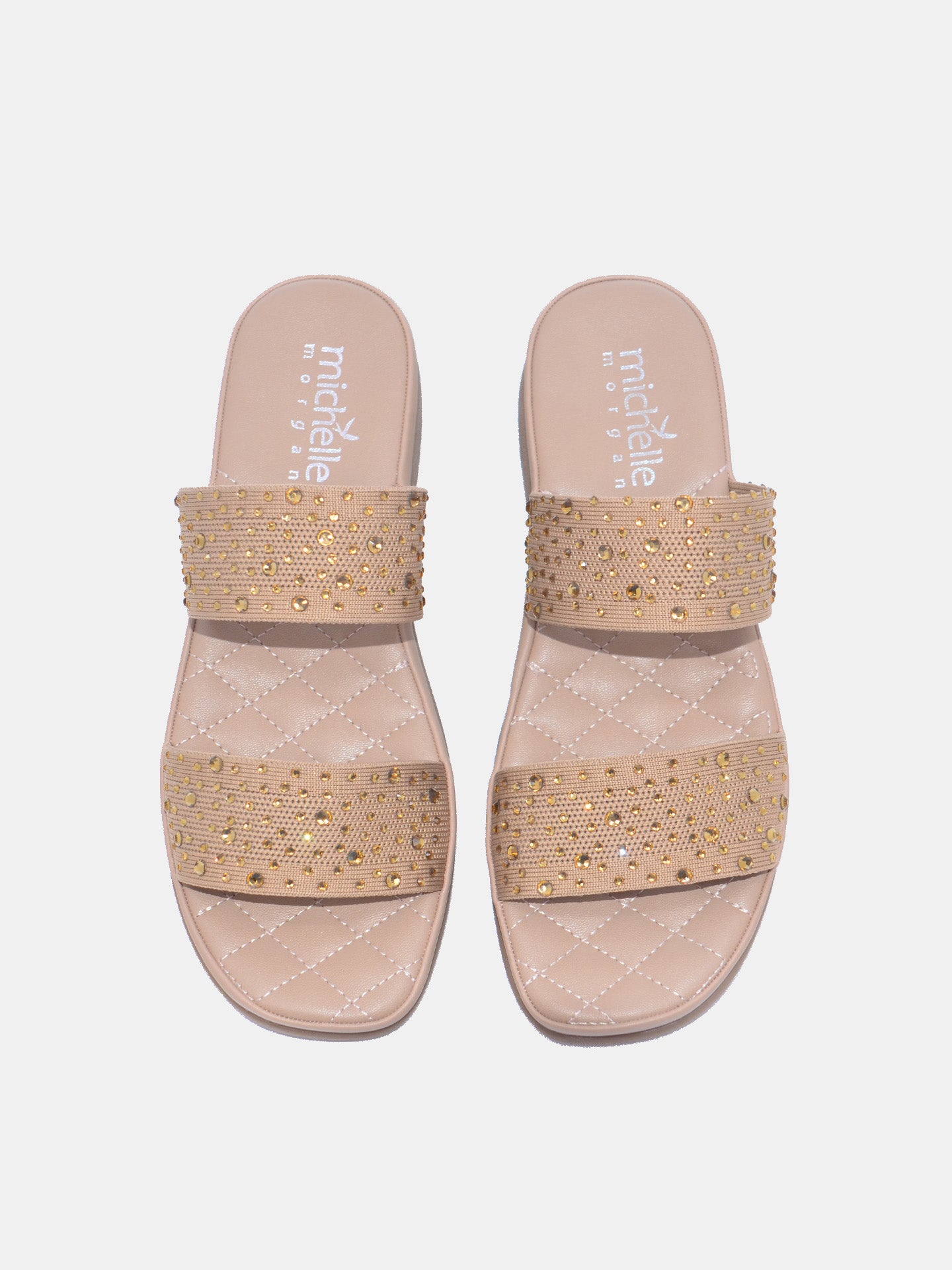 Michelle Morgan 214ZD138 Women's Flat Sandals #color_Beige