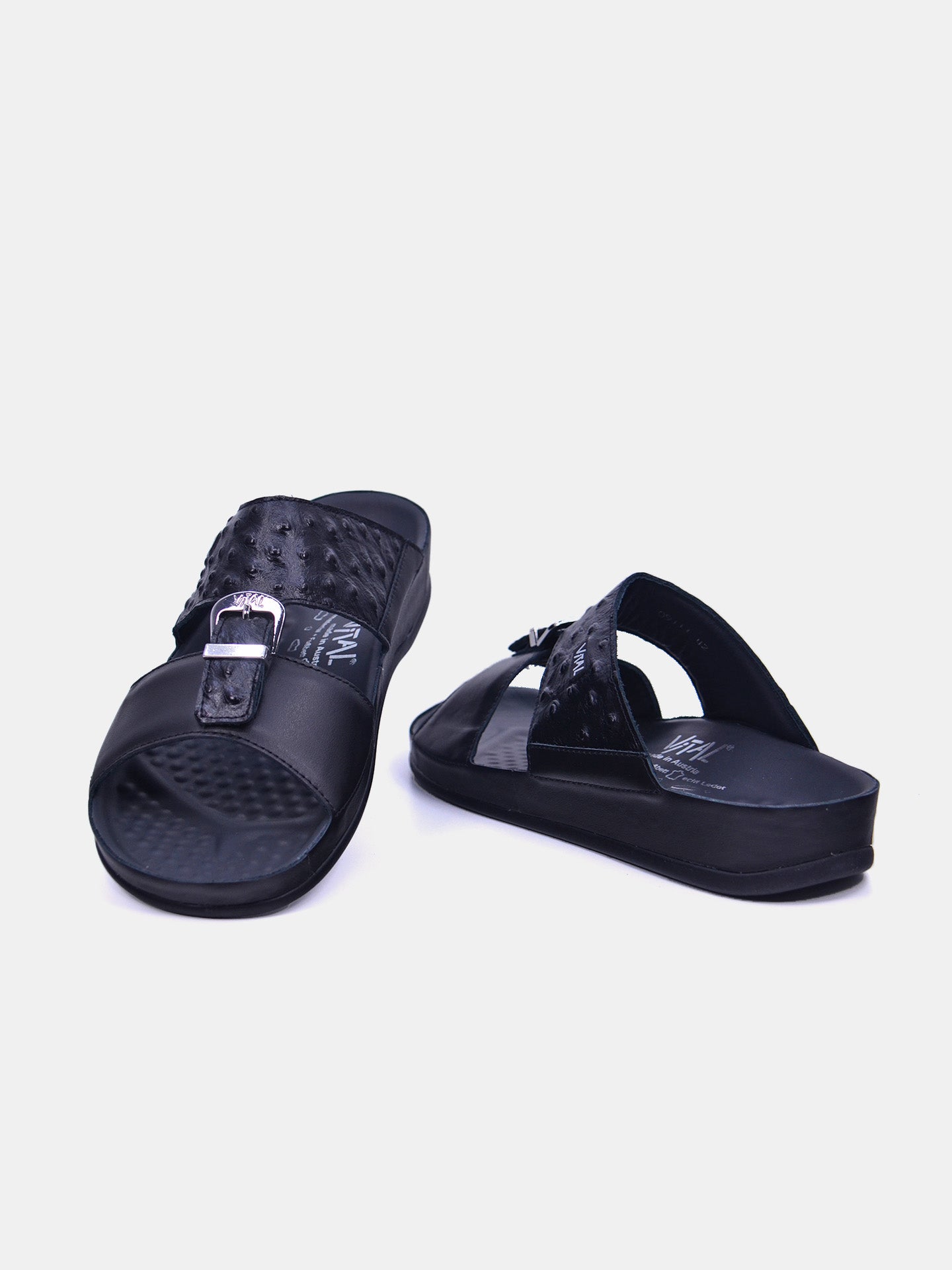 Vital 09111S Men's Slider Sandals #color_Black