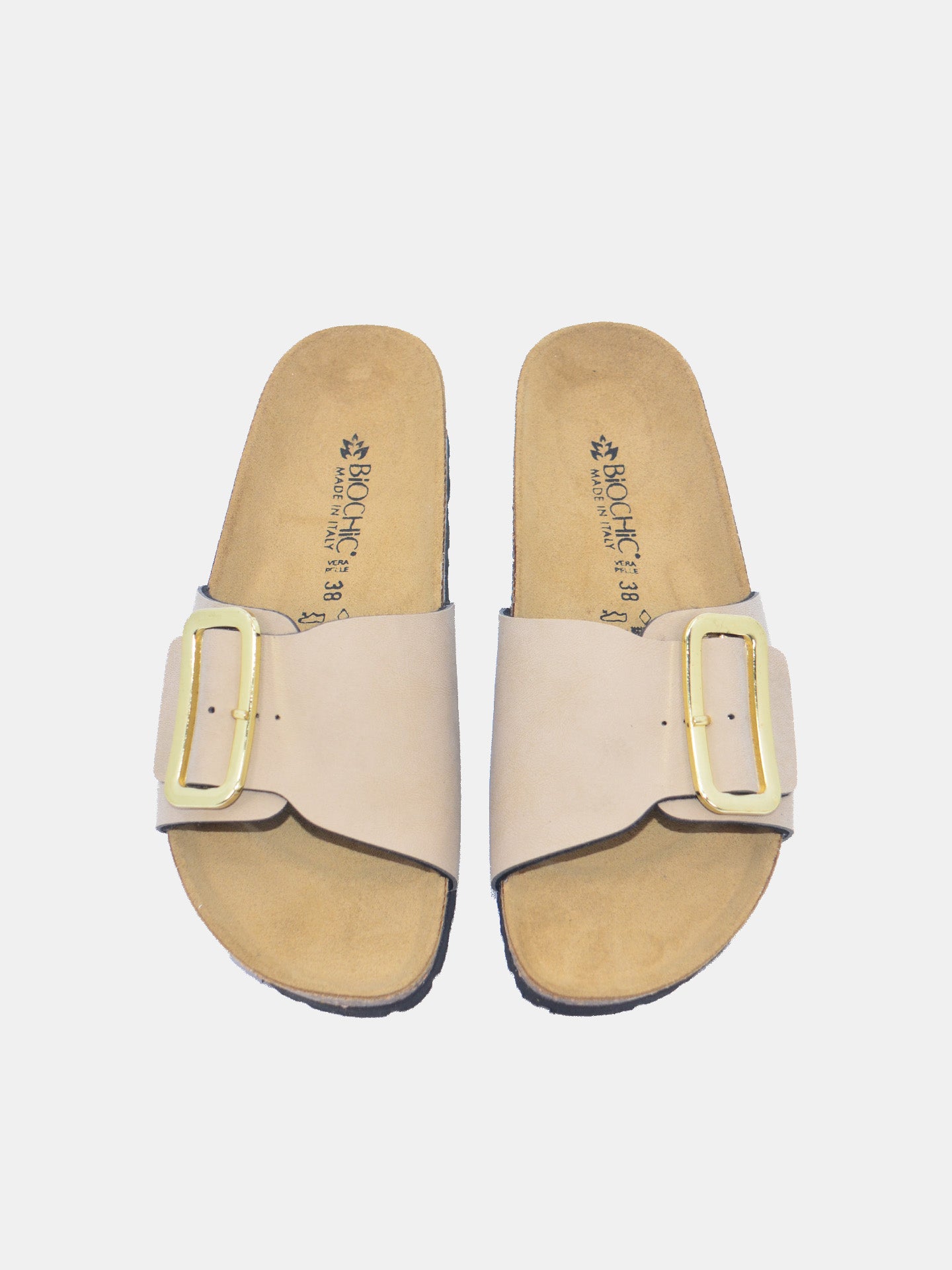 Biochic Women's Madrid Broad Strap Sandals #color_Beige
