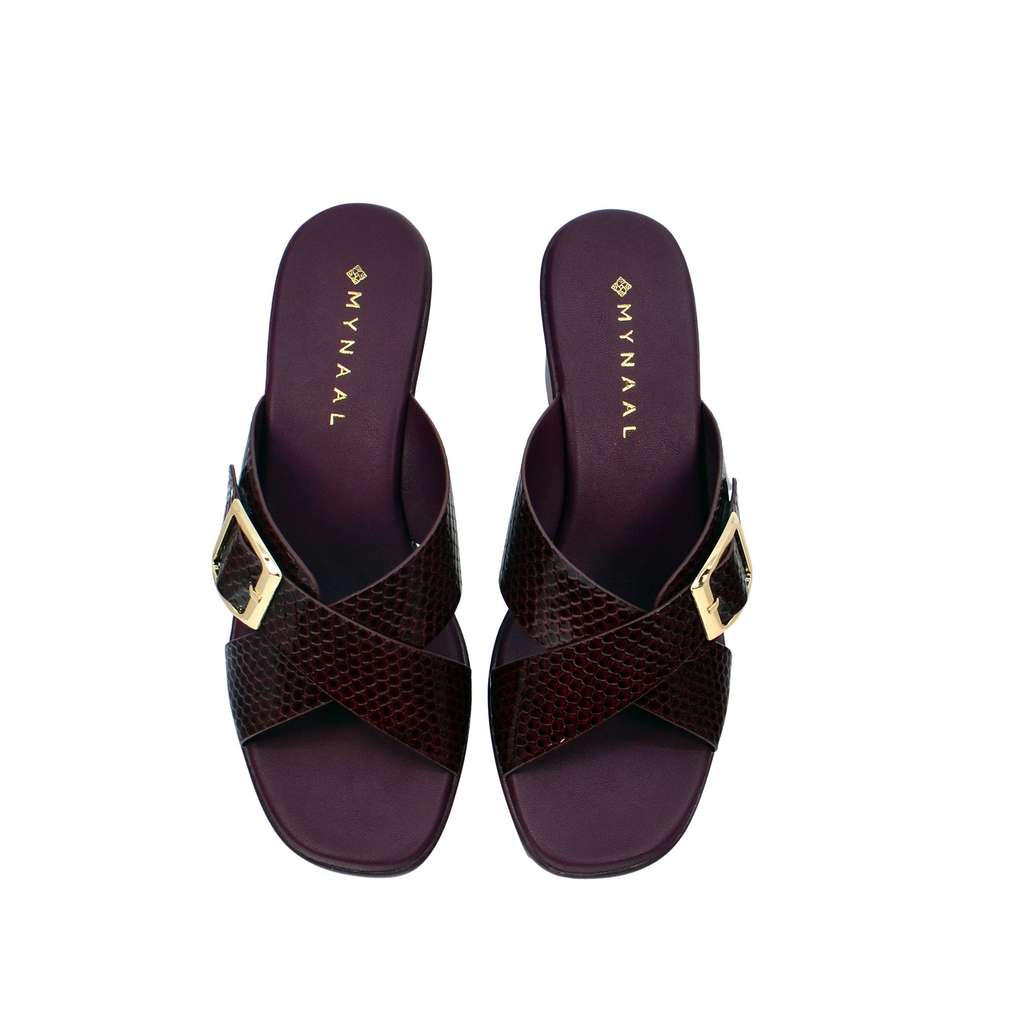 Mynaal 114Rj858 Women's Platform Heel Sandal #color_Maroon