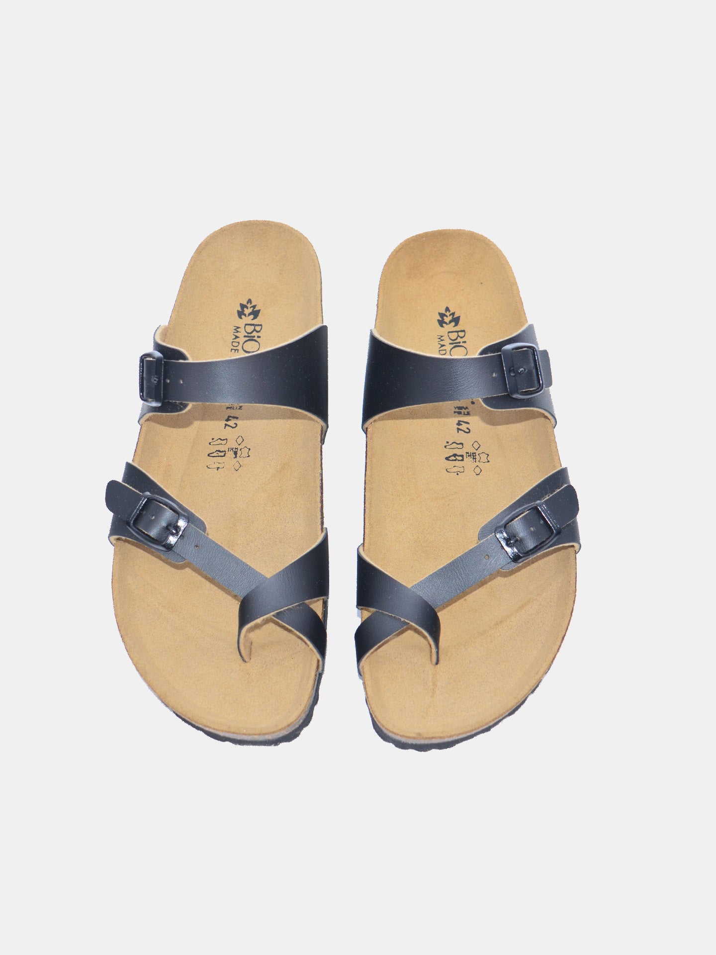Biochic Men's Toe Type Sandals #color_Black