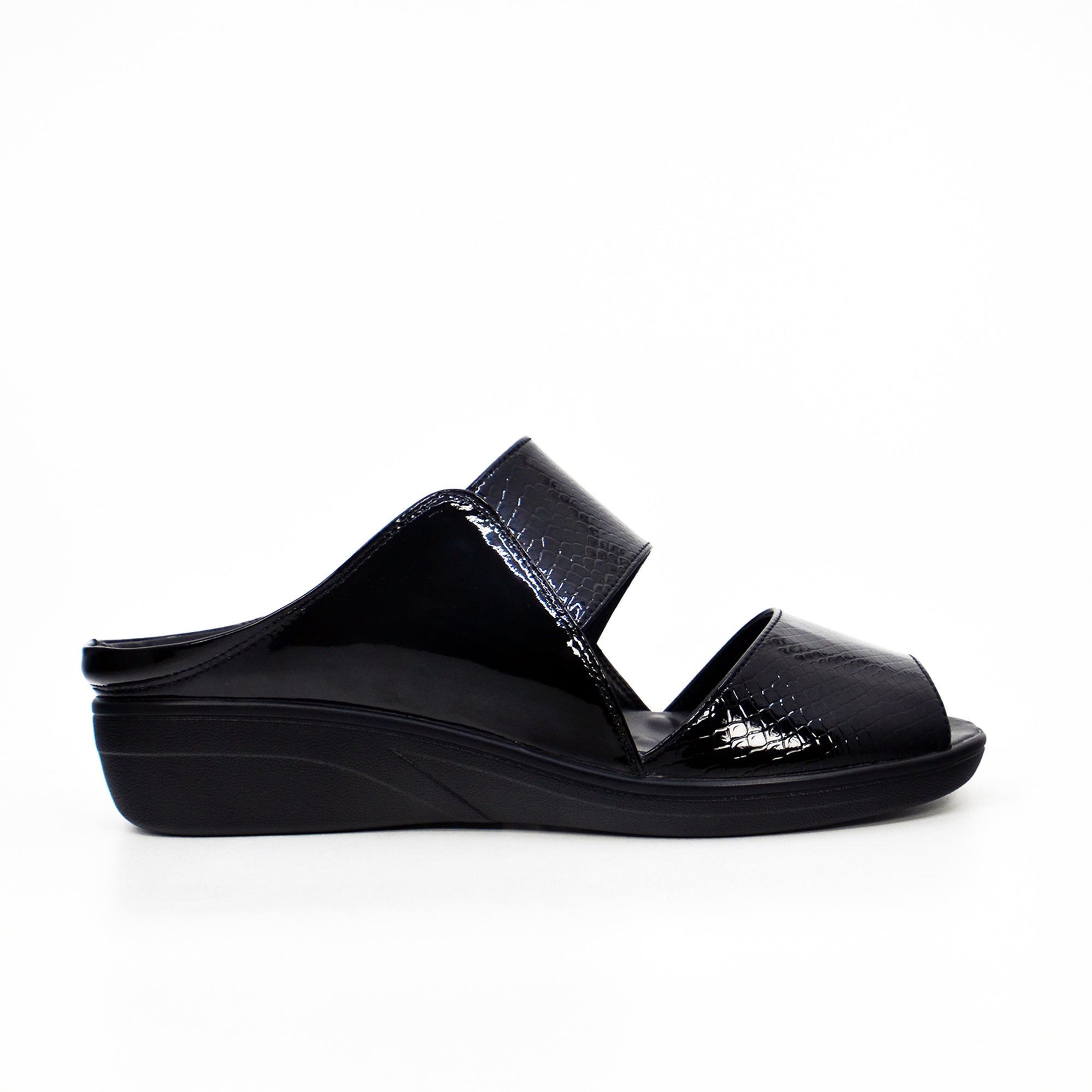 Mynaal 2418-22 Women's Flat Sandal #color_Black