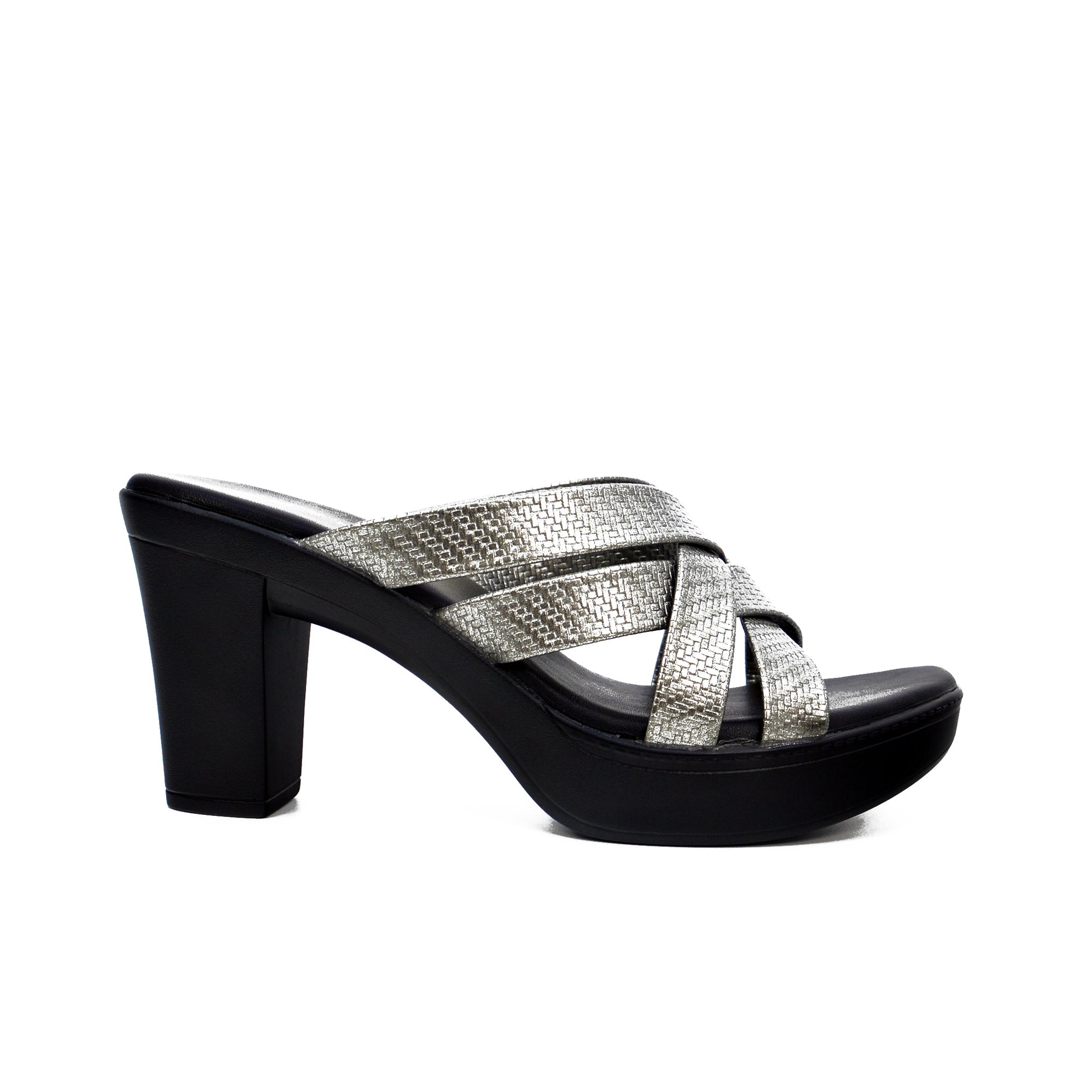 Mynaal 414Rj868 Women's Block Heel Sandal #color_Gray