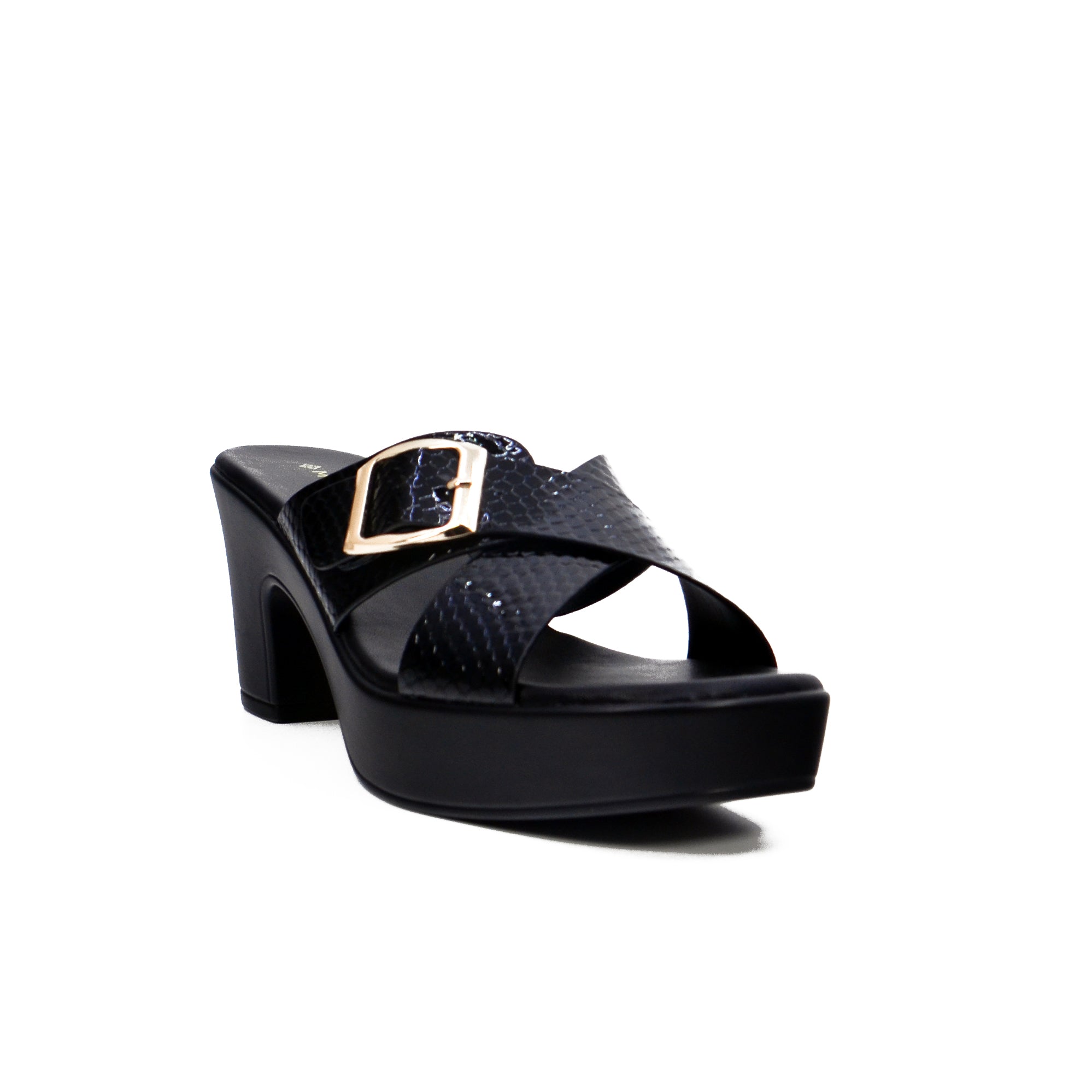 Mynaal 114Rj858 Women's Platform Heel Sandal #color_Black