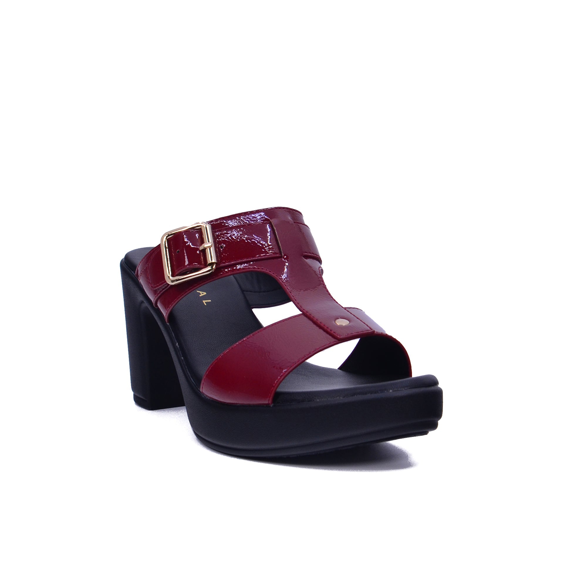 Mynaal 414Rj43H Women's Block Heel Sandal #color_Maroon