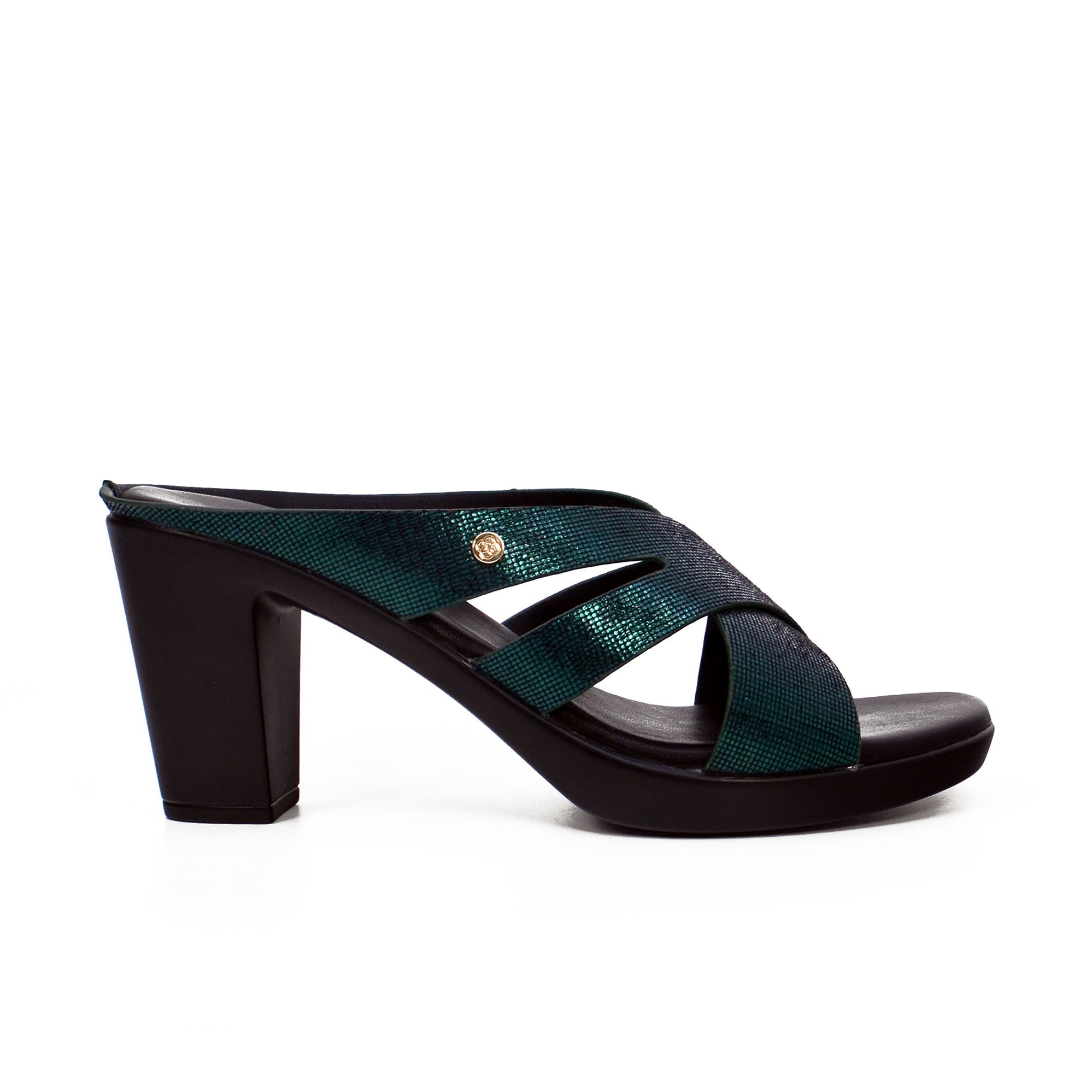 Mynaal Rjl199-12B Women's Block Heel Sandal #color_Green