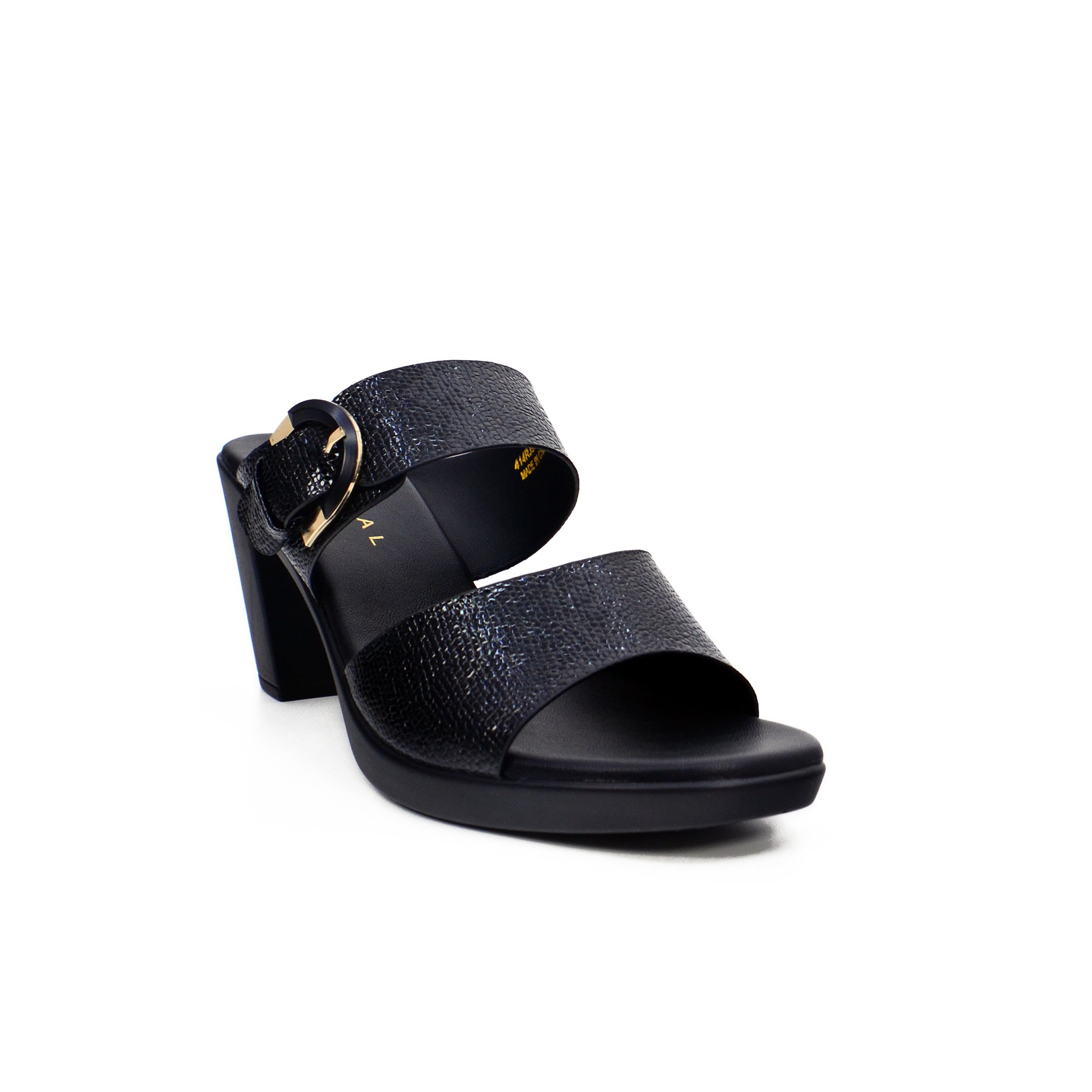 Mynaal 414Rj991 Women's Block Heel Sandal #color_Black