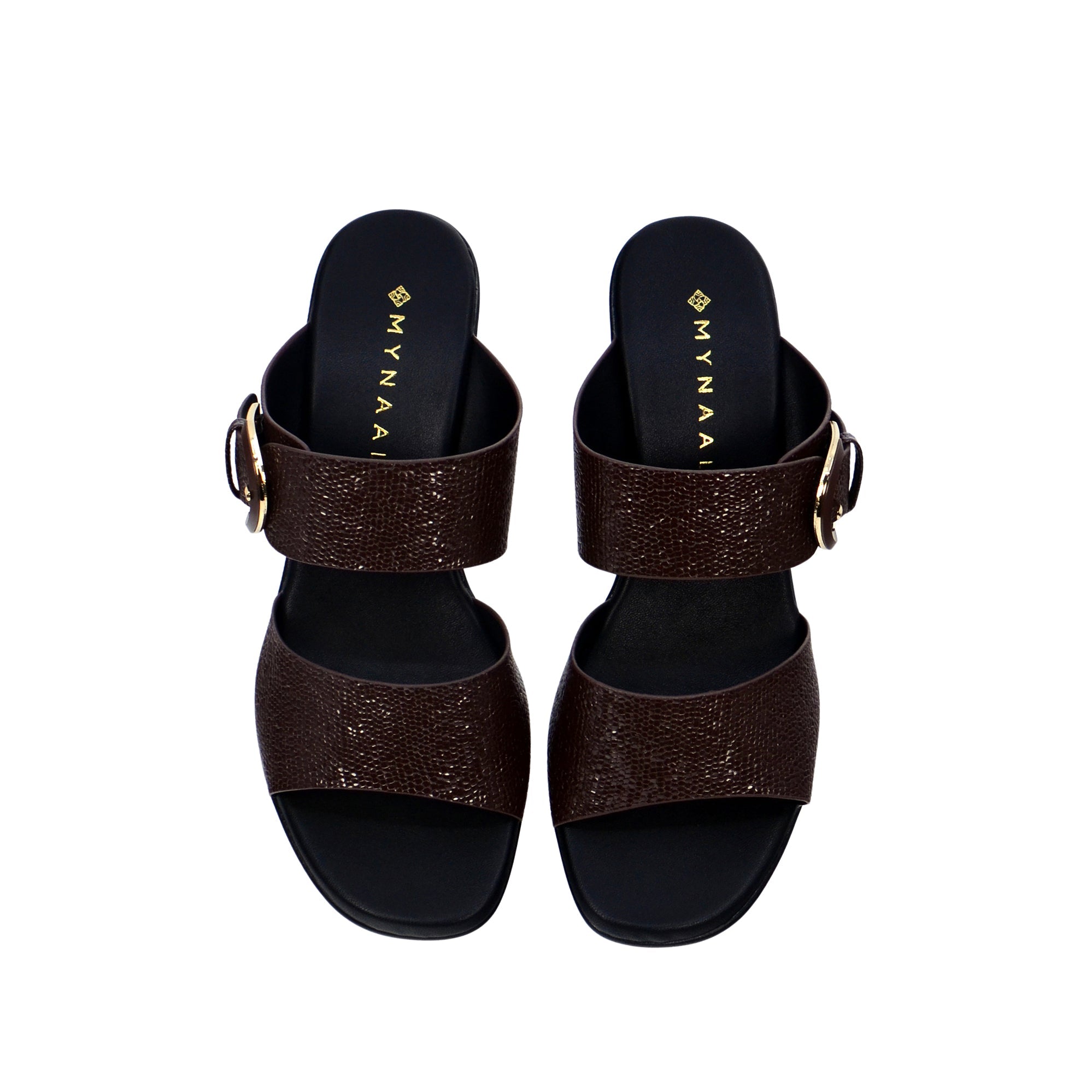 Mynaal 414Rj991 Women's Block Heel Sandal #color_Brown
