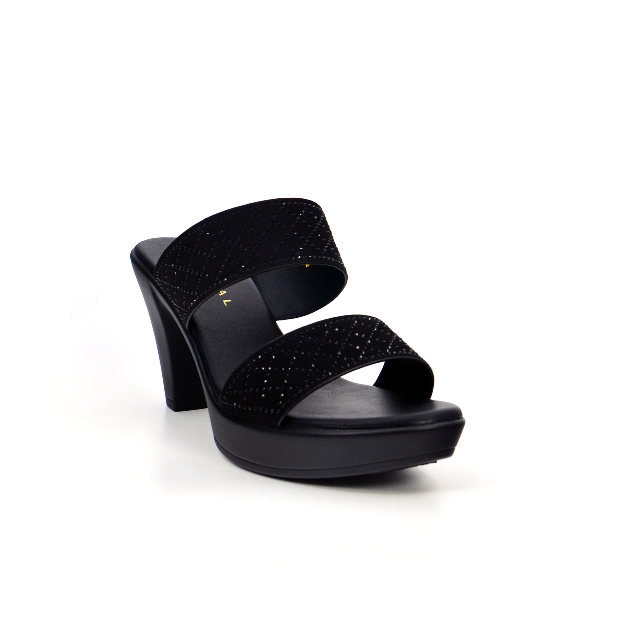 Mynaal 913Rj096 Women's Block Heel Sandal #color_Black