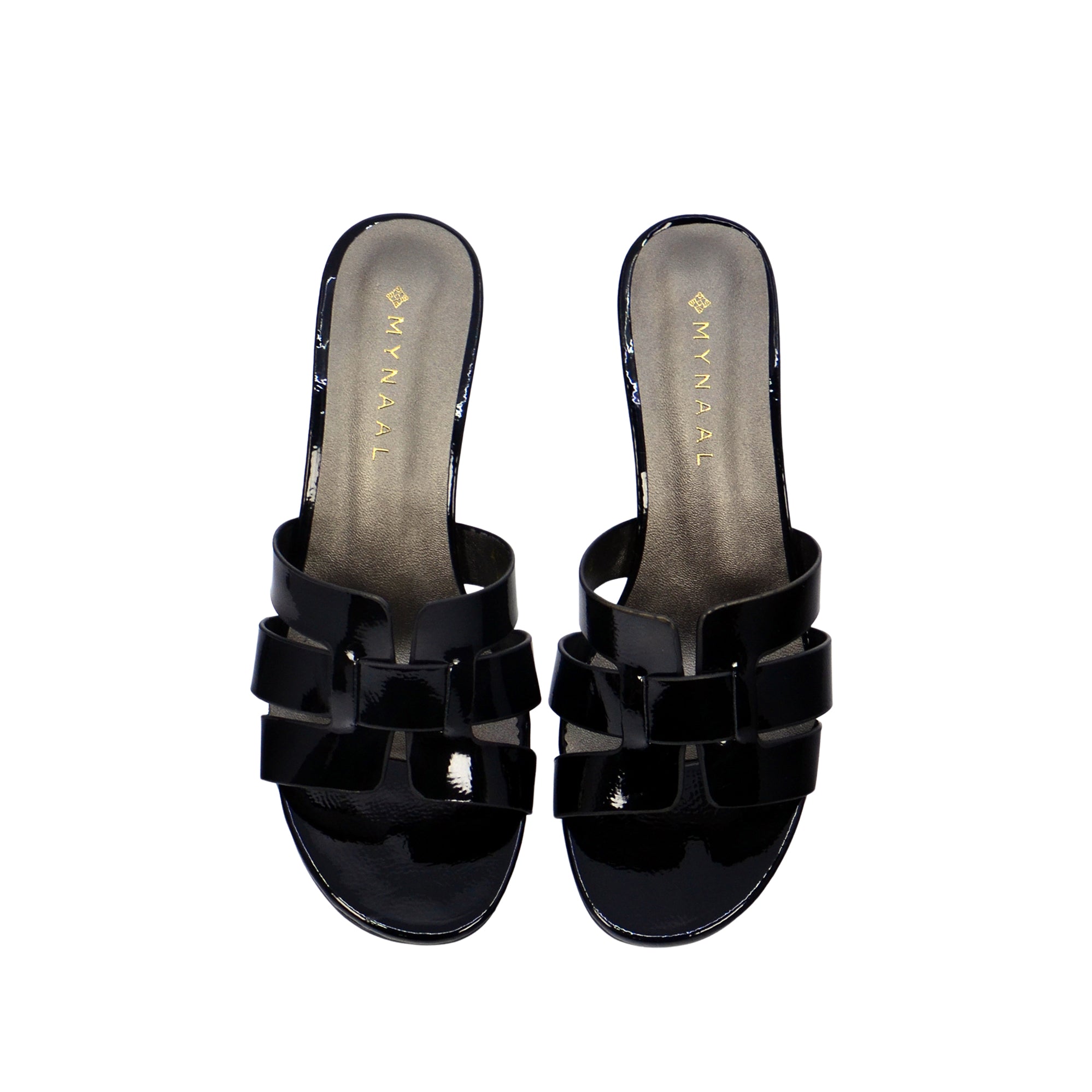 Mynaal 413Rj191 Women's Block Heel Sandal #color_Black