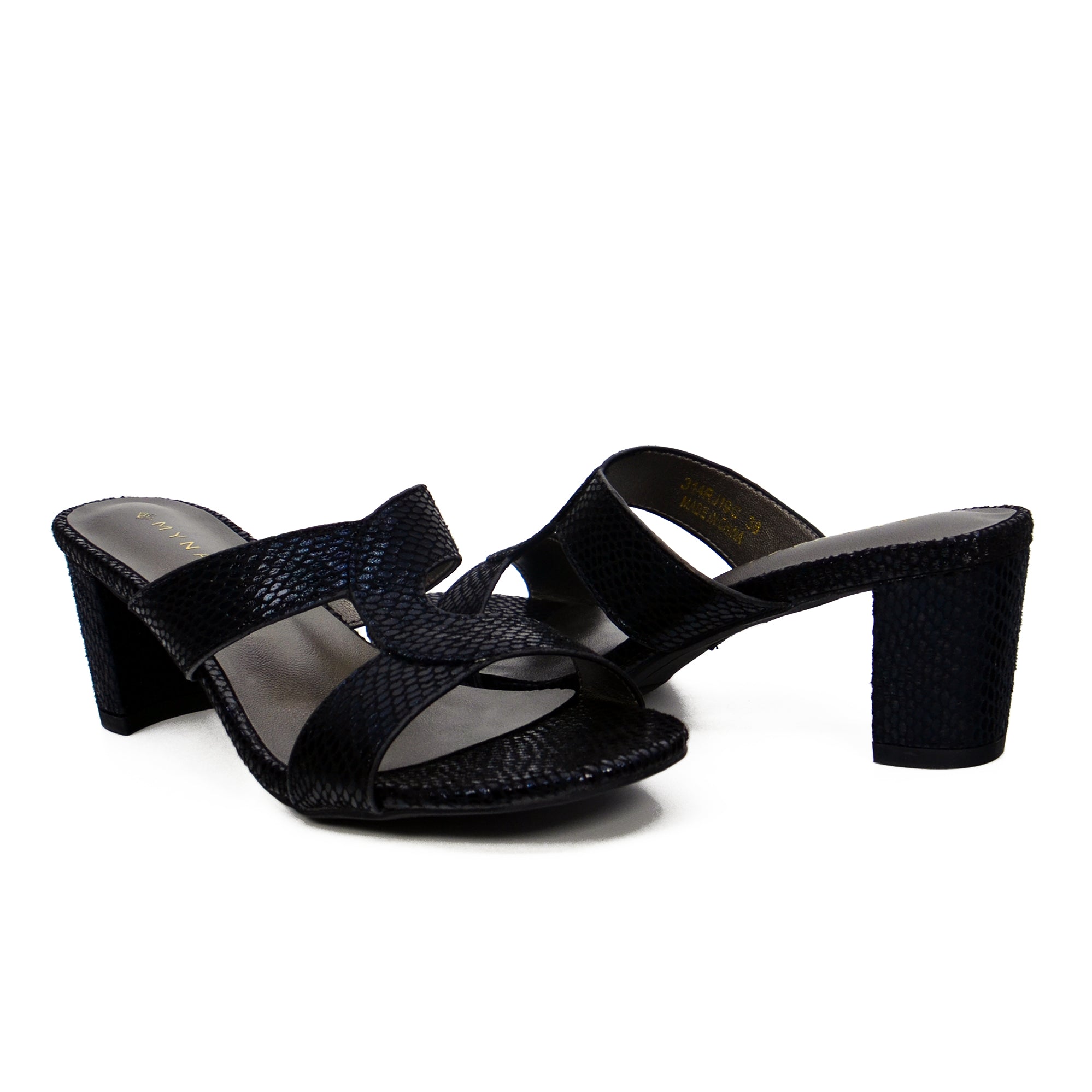 Mynaal 314Rj19C Women's Block Heel Sandal #color_Black