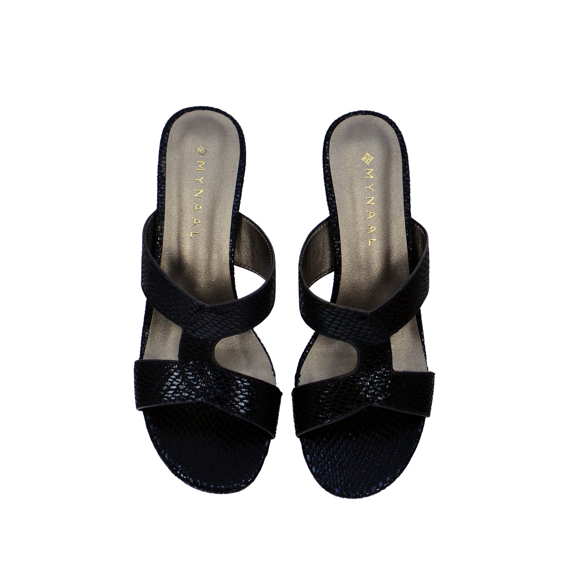 Mynaal 314Rj19C Women's Block Heel Sandal #color_Black