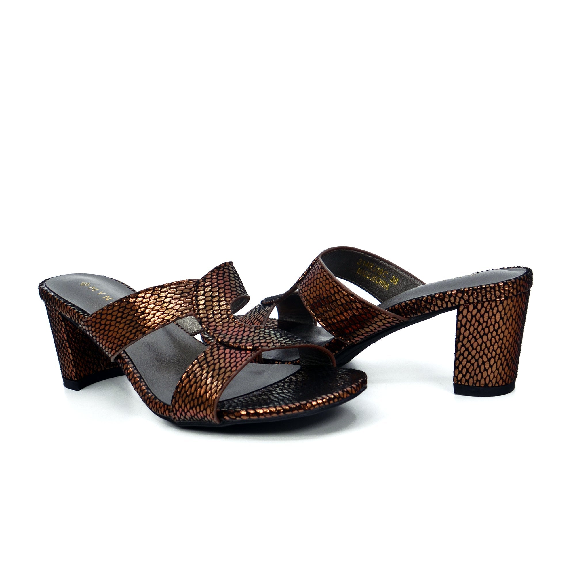 Mynaal 314Rj19C Women's Block Heel Sandal #color_Bronze