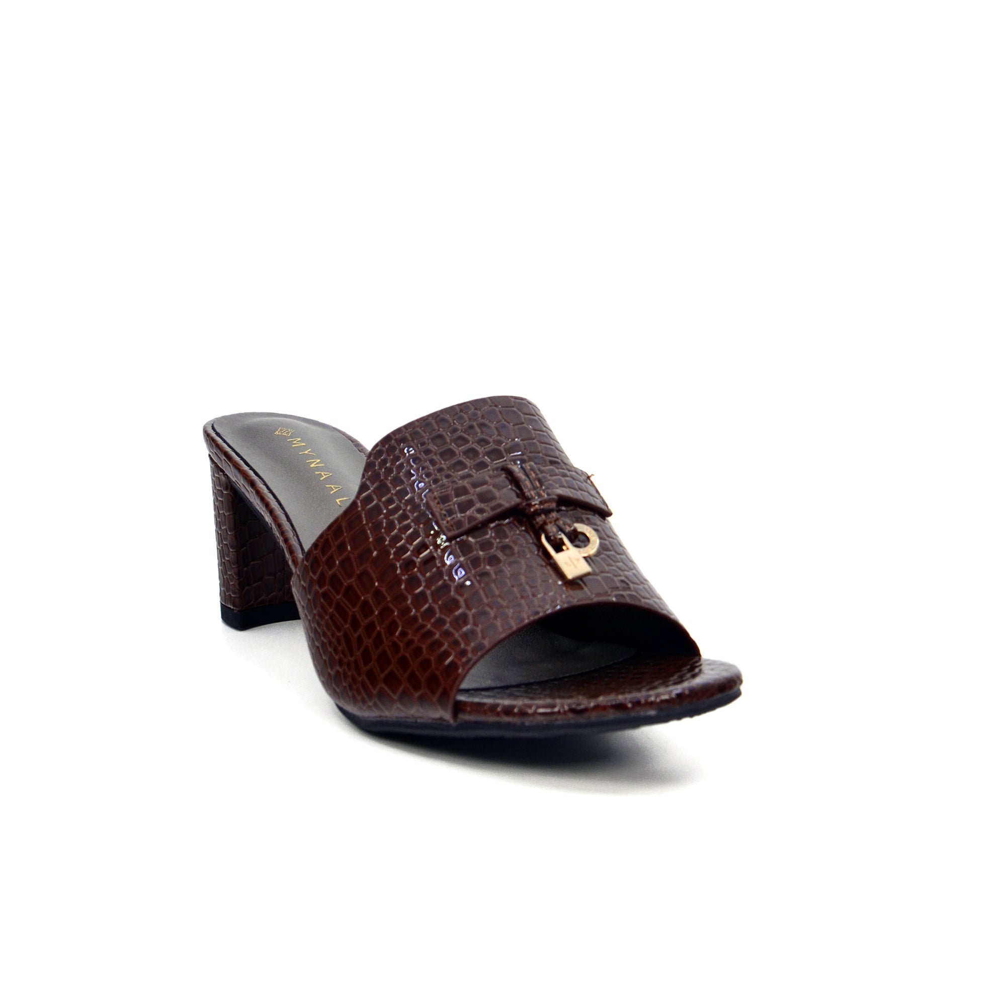 Mynaal 213Rc192 Women's Block Heel Sandal #color_Dark Brown