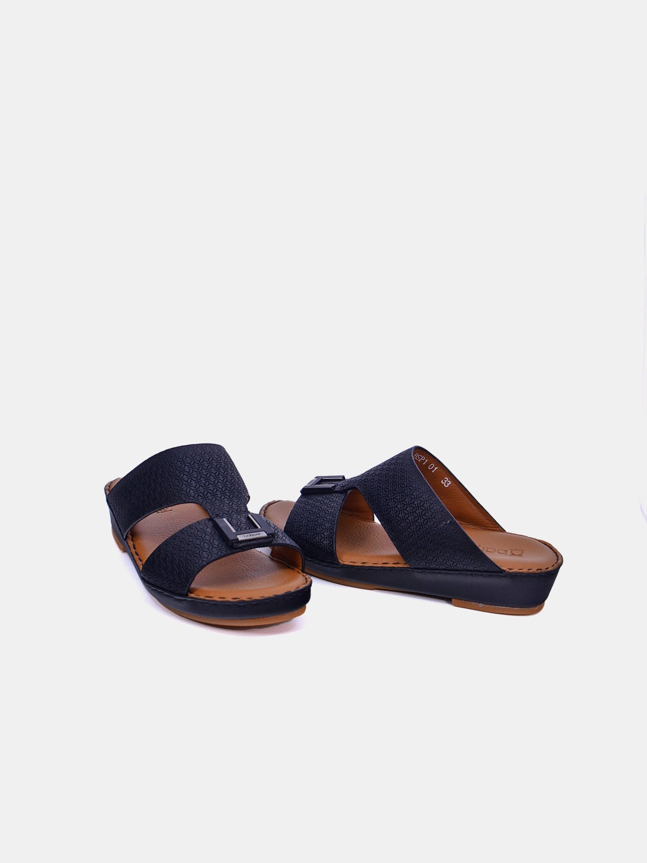 Barjeel Uno BSP1-01 Boys Arabic Sandals #color_Black