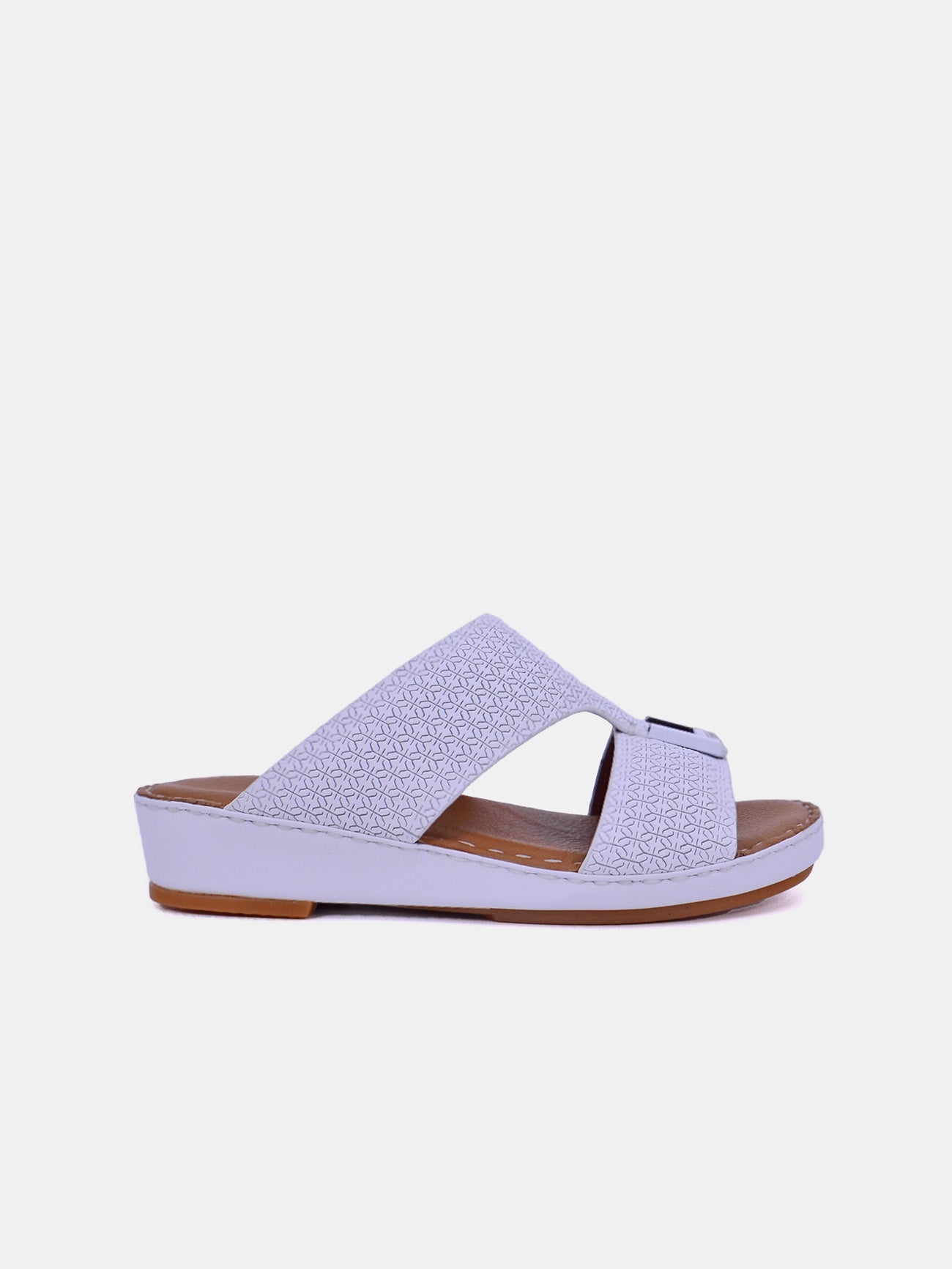 Barjeel Uno BSP1-01 Boys Arabic Sandals #color_White
