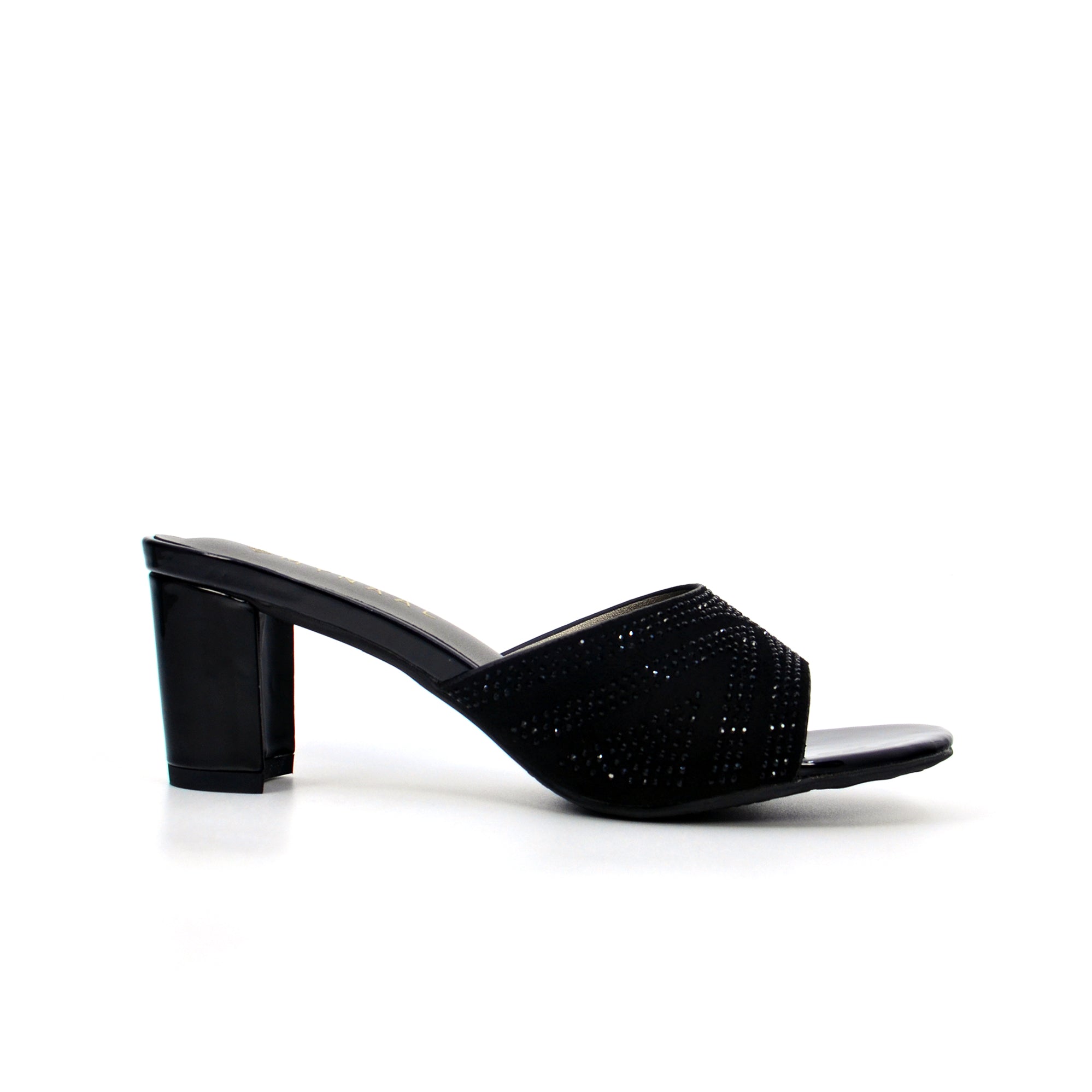 Mynaal 314Rj199 Women's Block Heel Sandal #color_Black