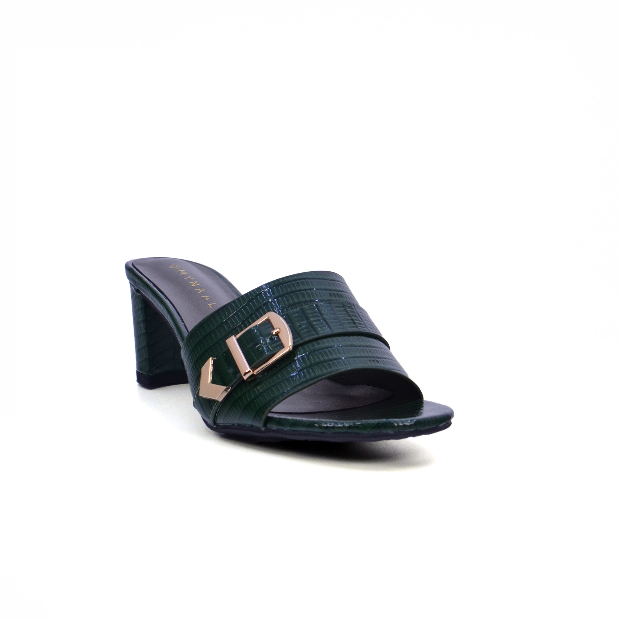 Mynaal 413Rj192 Women's Block Heel Sandal #color_Green