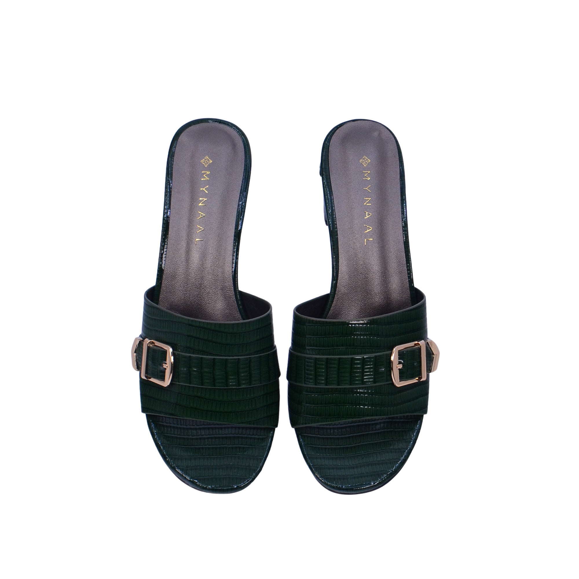 Mynaal 413Rj192 Women's Block Heel Sandal #color_Green