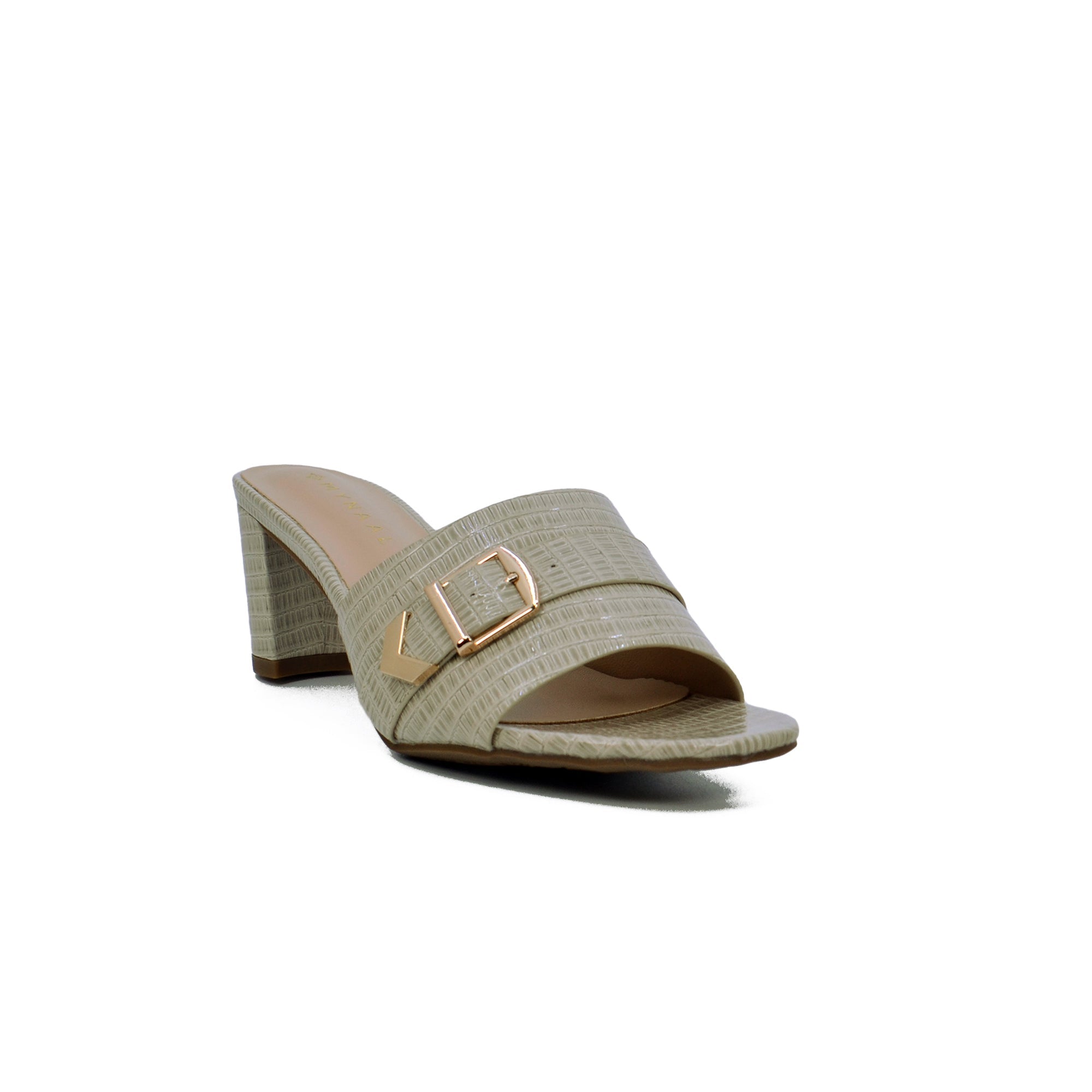 Mynaal 413Rj192 Women's Block Heel Sandal #color_Beige