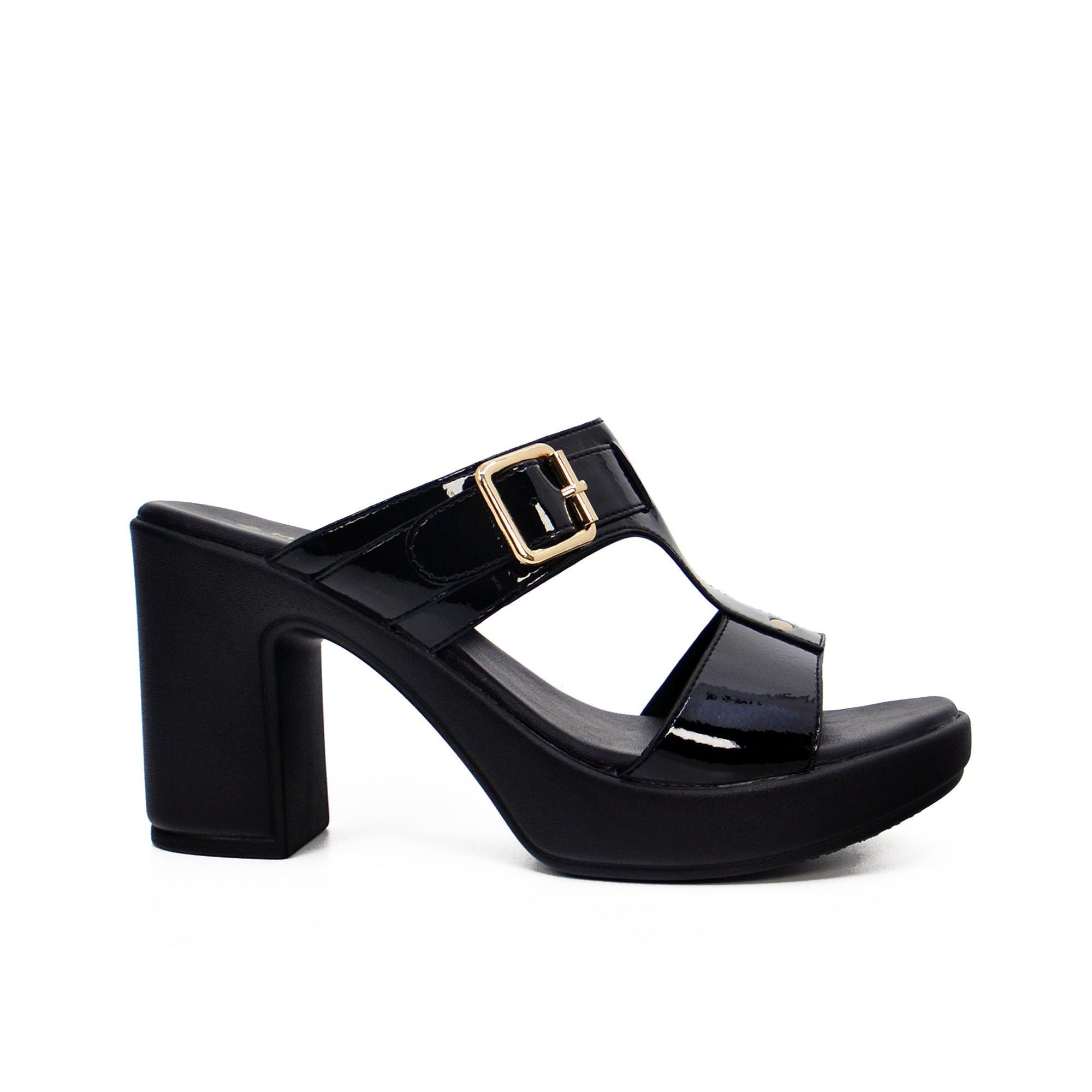 Mynaal 414Rj43H Women's Block Heel Sandal #color_Black