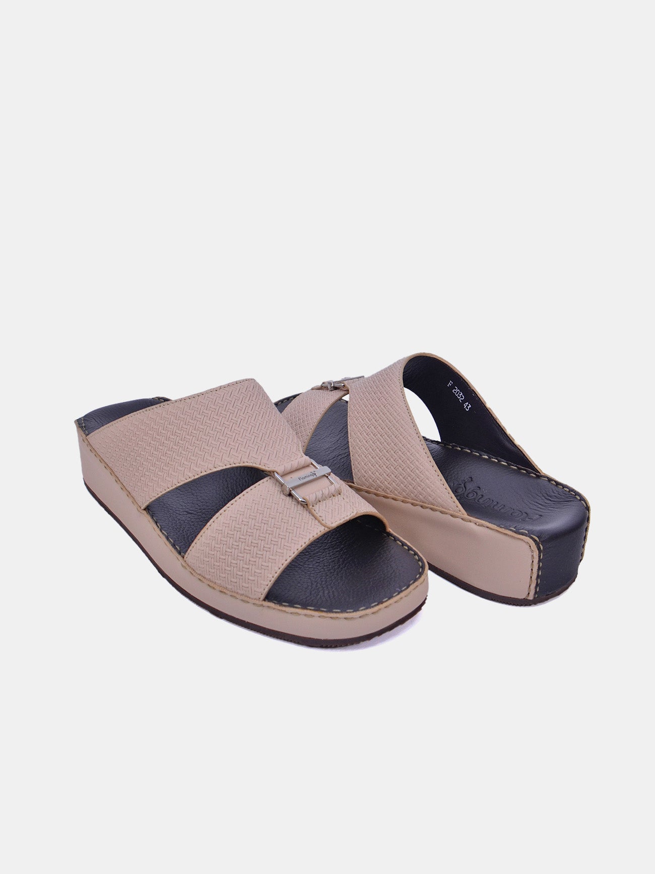 Flamingo F-2032 Men's Arabic Sandals #color_Beige