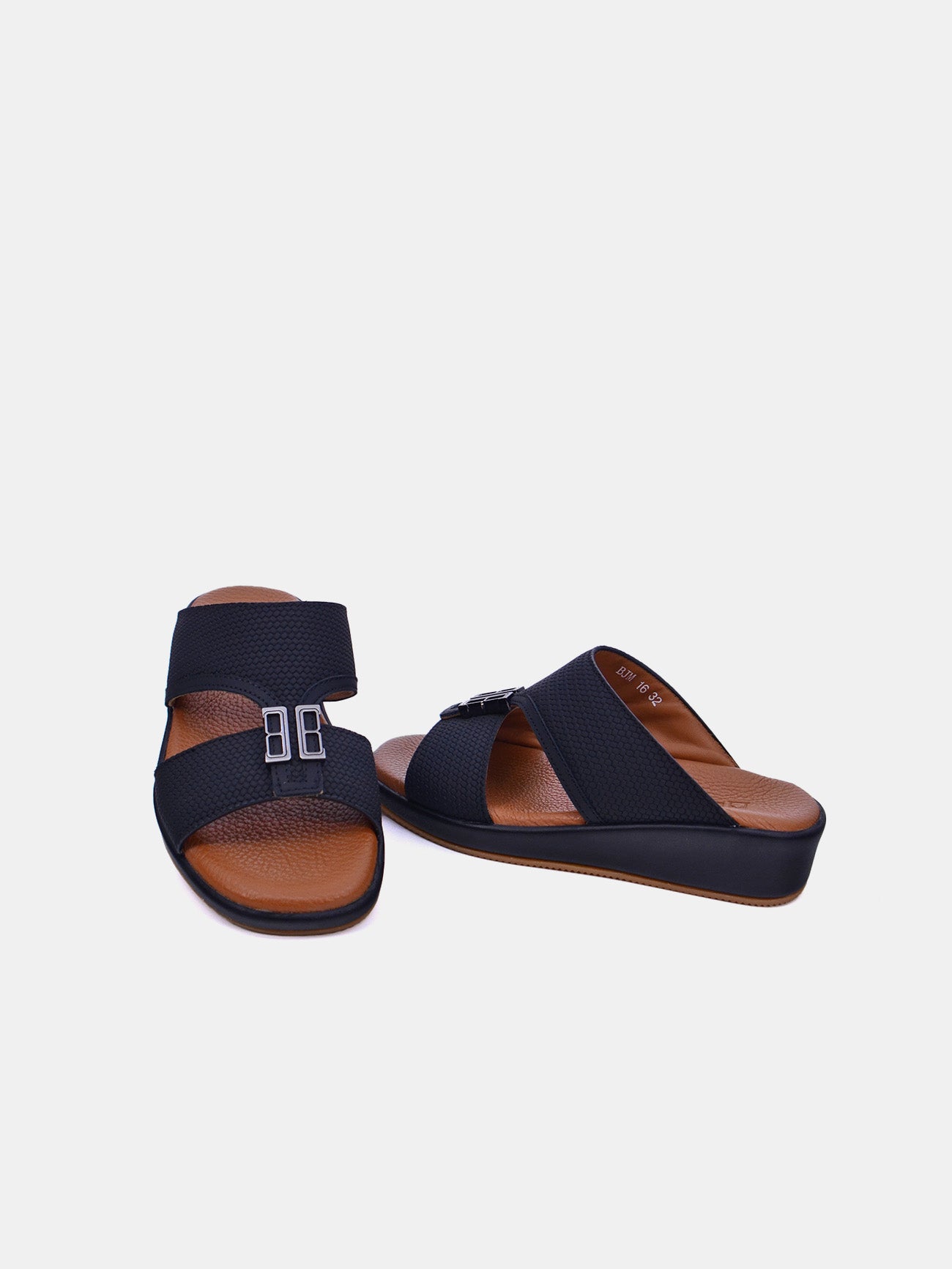 Barjeel Uno BJM 16 Boys Arabic Sandals #color_Black