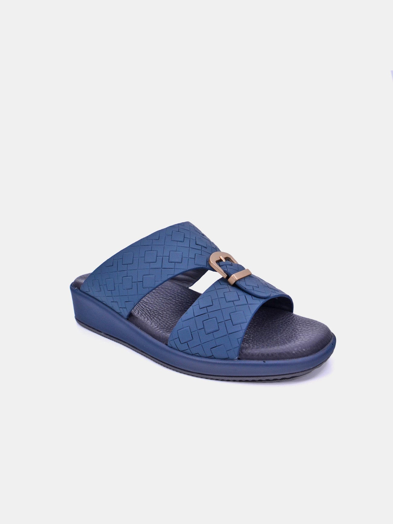 Barjeel Uno SP1-030 Men's Lattice Arabic Sandals #color_Blue