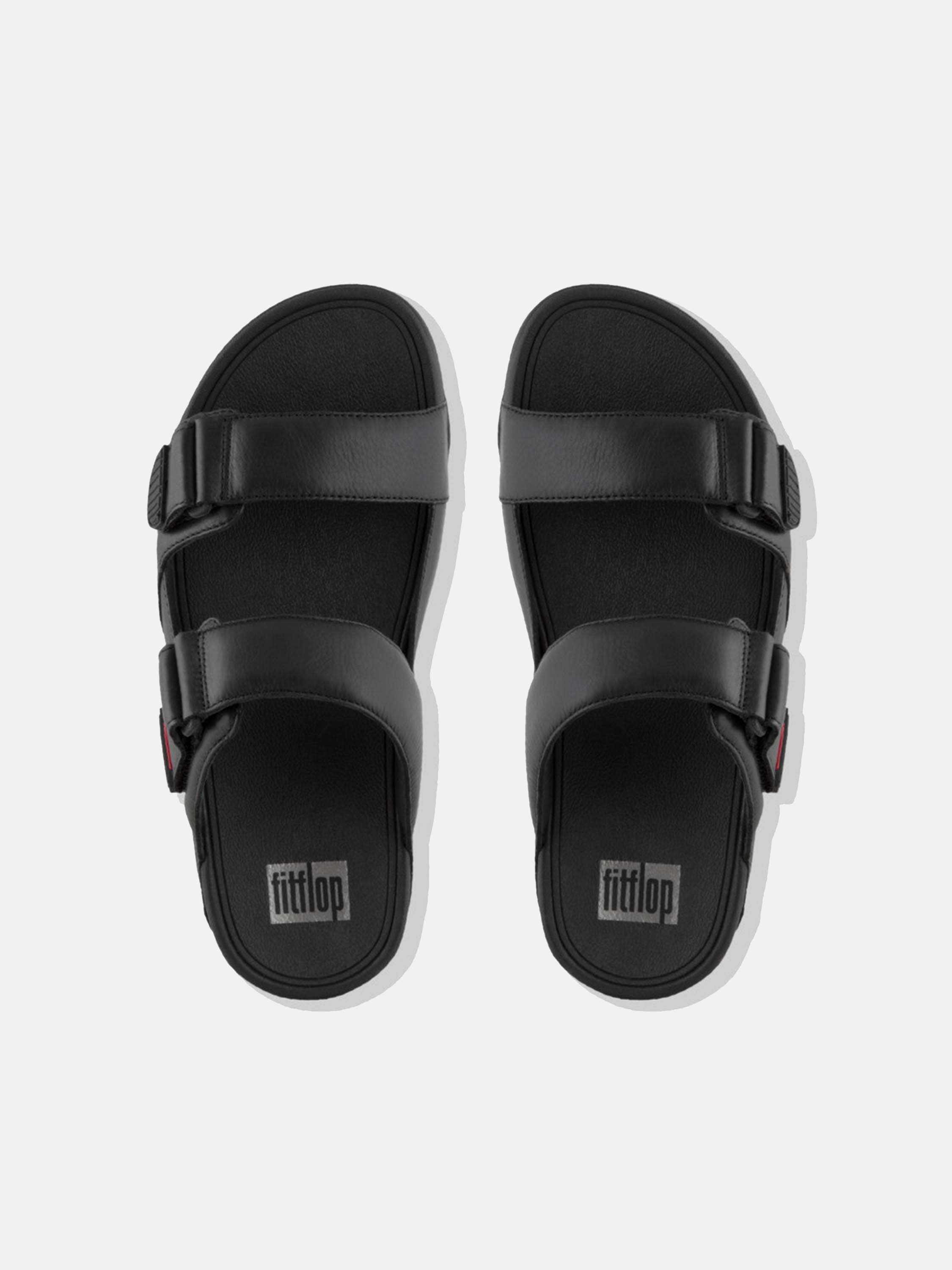 Fitflop Men's Gogh Moc Leather Sandals #color_Black