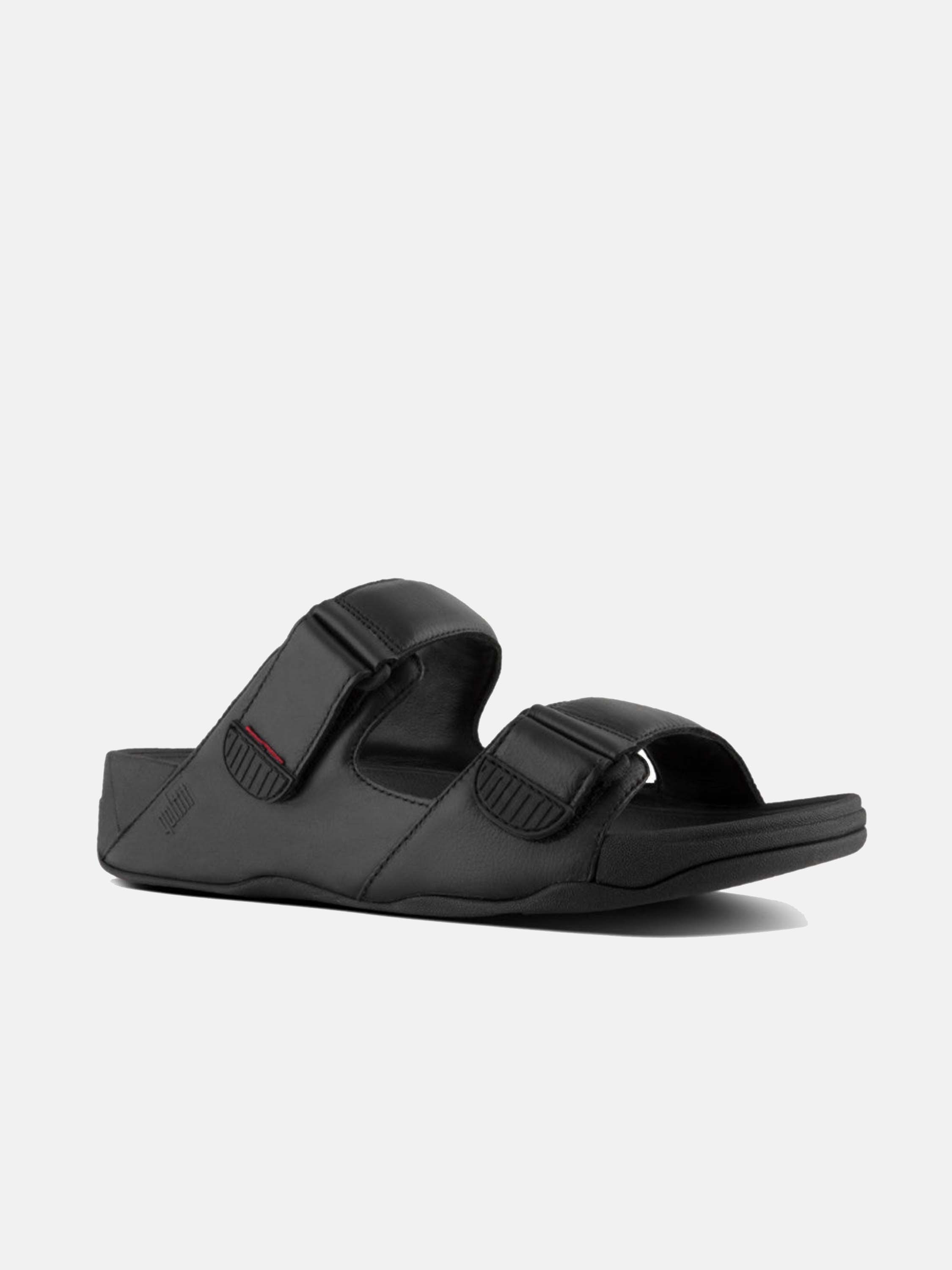 Fitflop Men's Gogh Moc Leather Sandals #color_Black